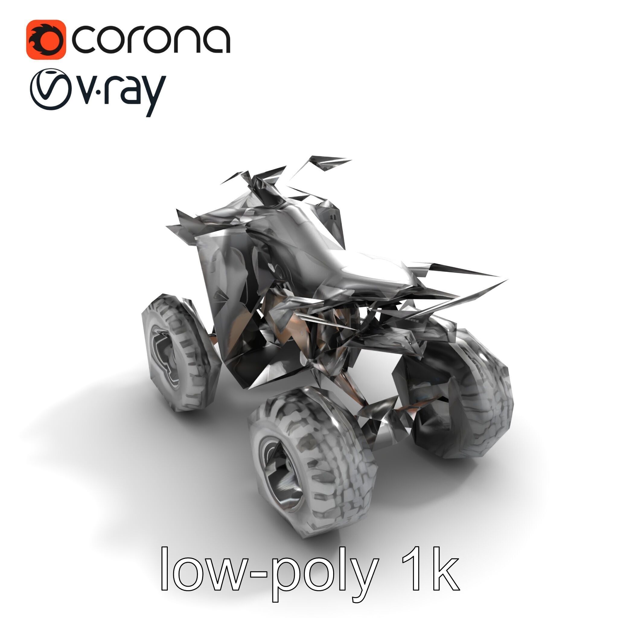 Sleek Quad ATV OffRoad Vehicle model pack Low-poly 3D model_9