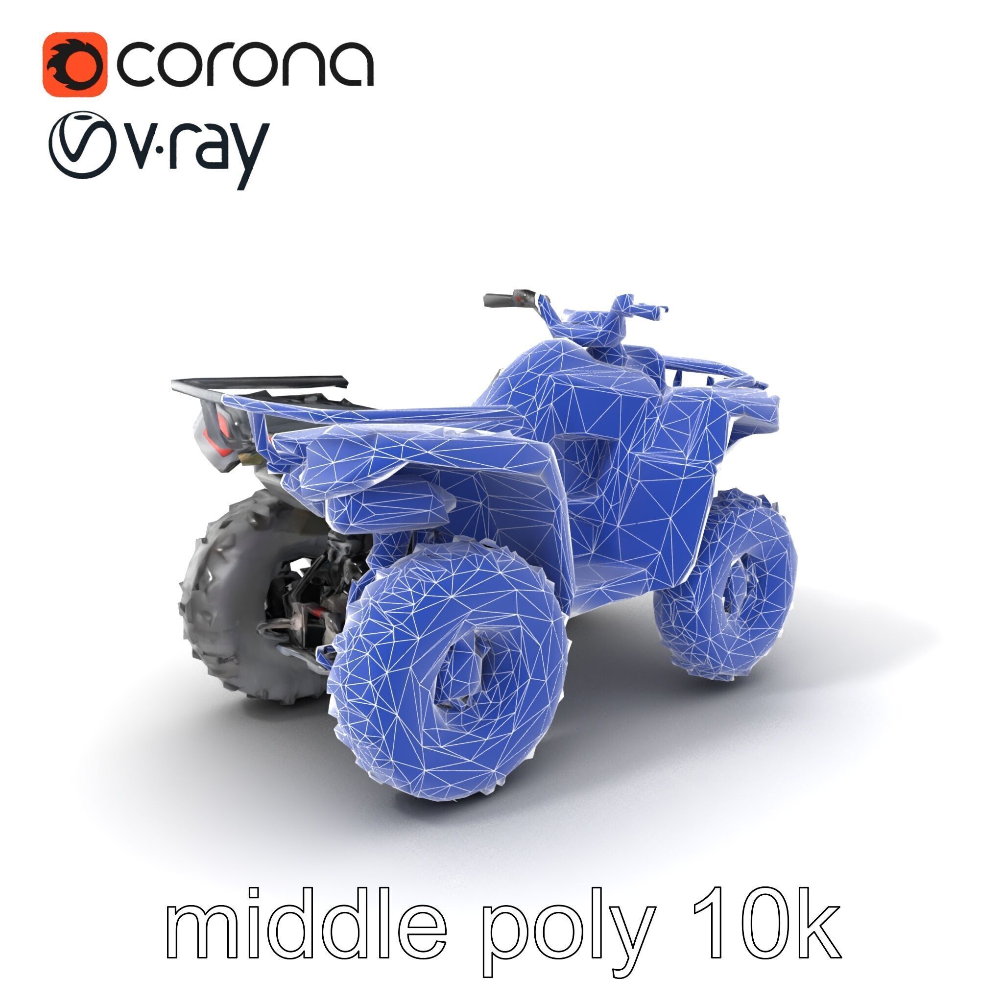 Matte Black ATV OffRoad Vehicle model pack Low-poly 3D model_6
