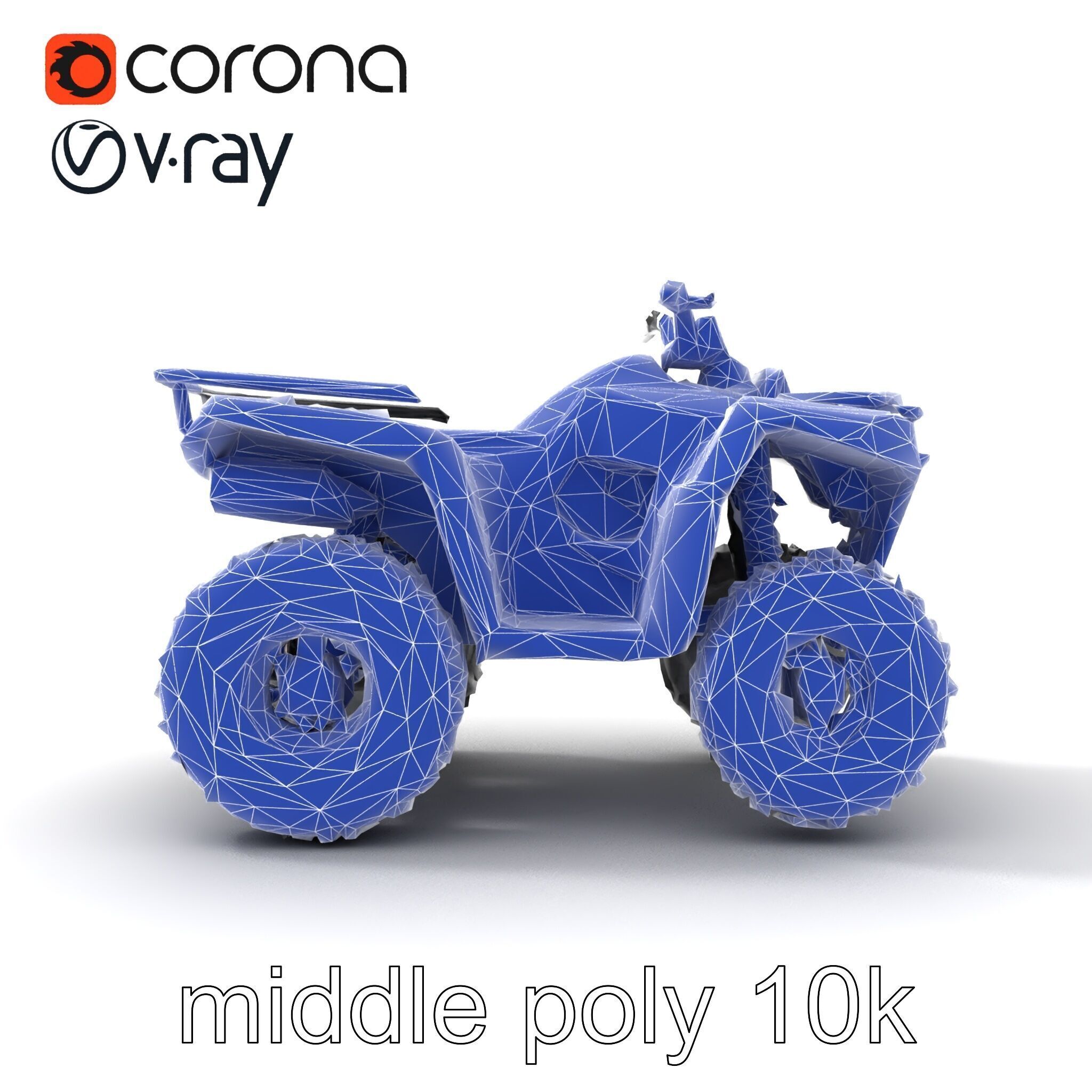 Matte Black ATV OffRoad Vehicle model pack Low-poly 3D model_21