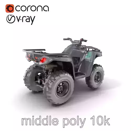 Matte Black ATV OffRoad Vehicle model pack Low-poly 3D model