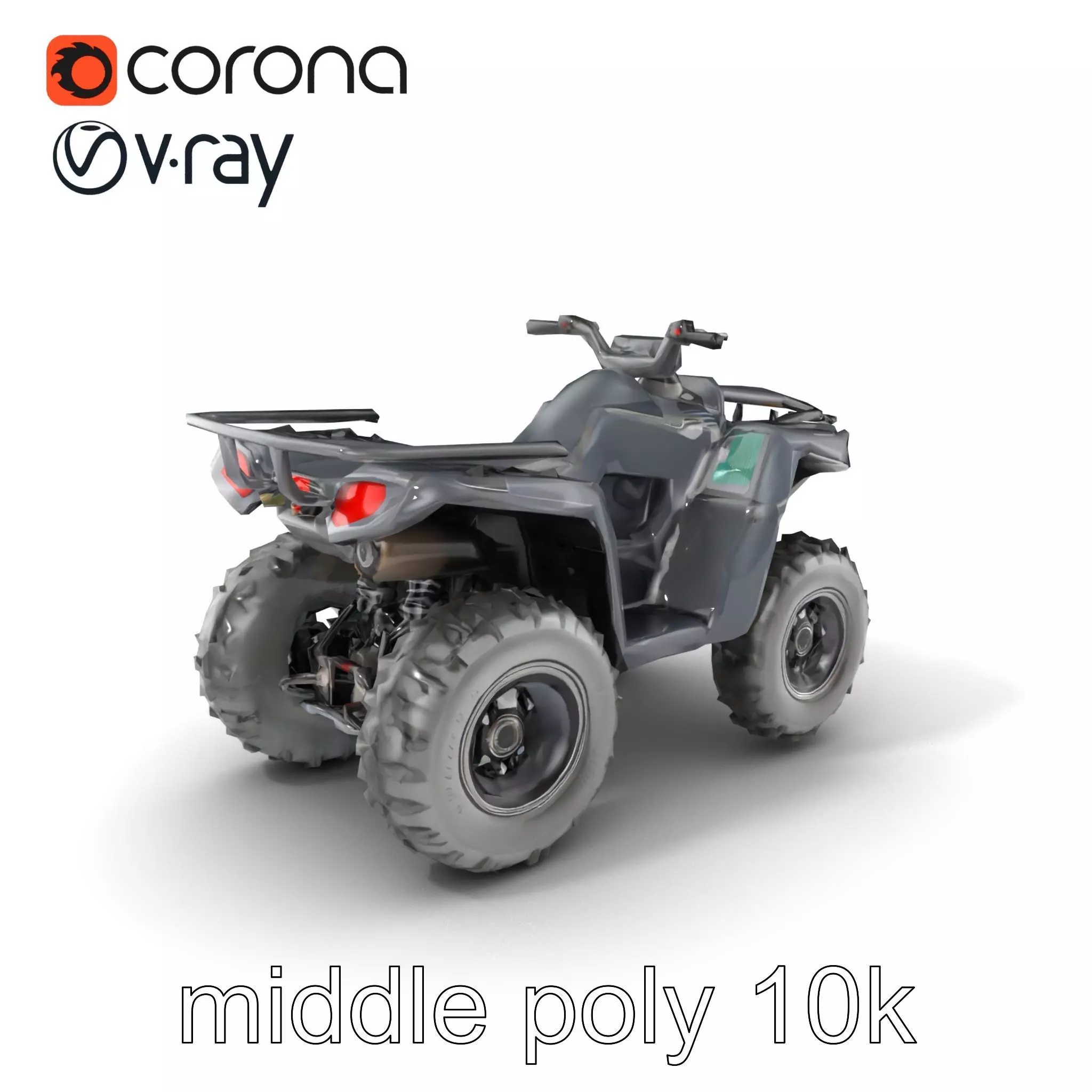 Matte Black ATV OffRoad Vehicle model pack Low-poly 3D model_0