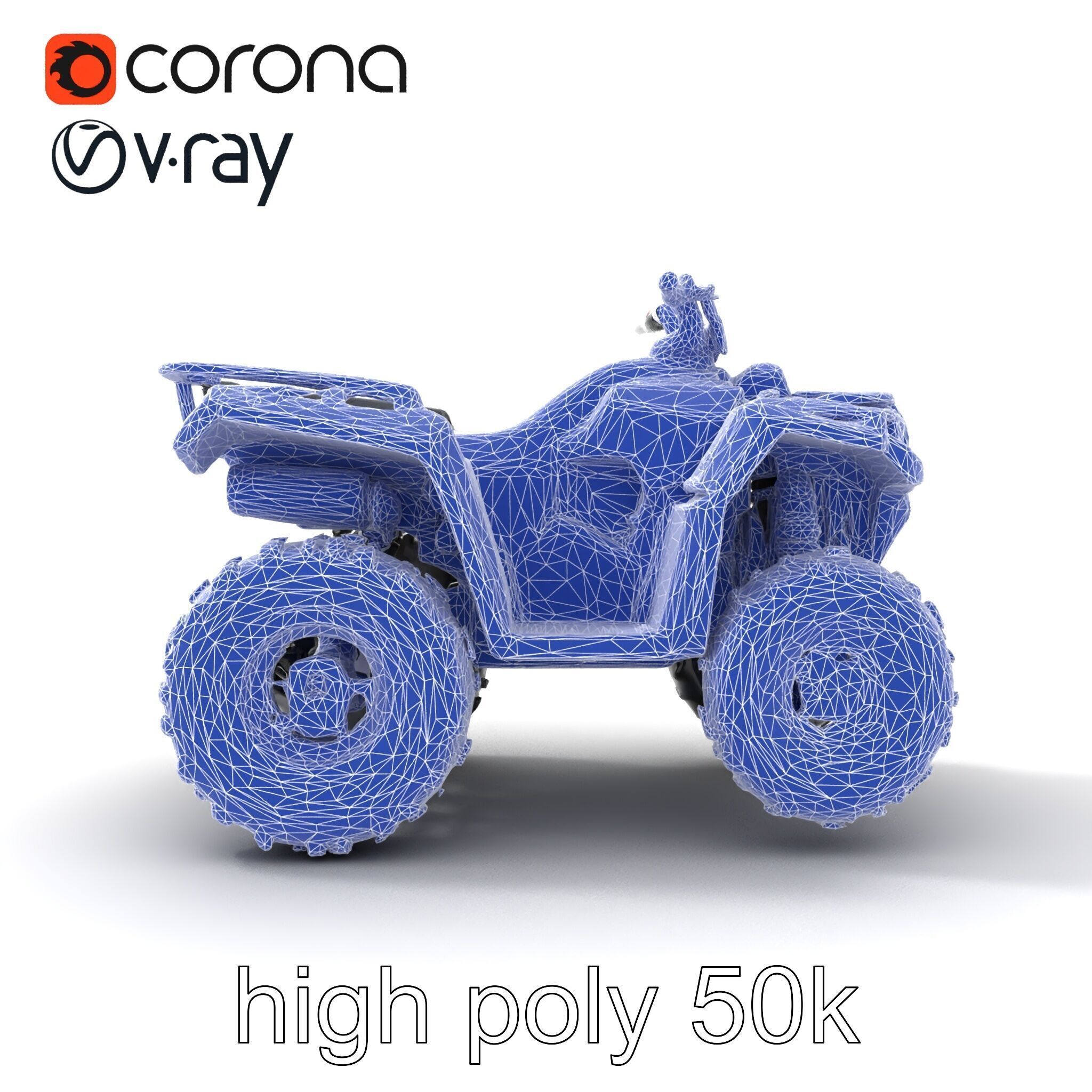 Matte Black ATV OffRoad Vehicle model pack Low-poly 3D model_23