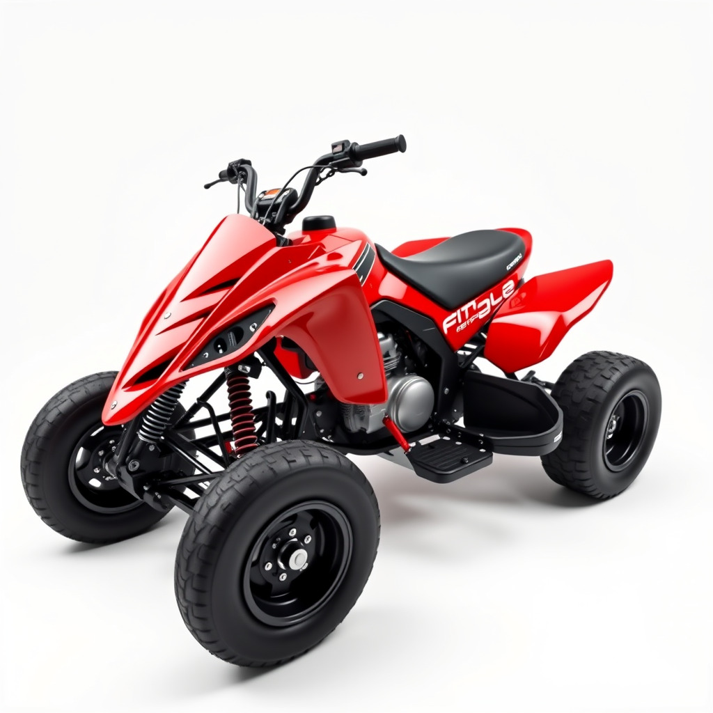 Glossy Red Racing Quad model pack Low-poly 3D model_4