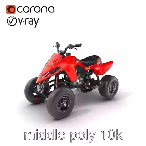 Glossy Red Racing Quad model pack Low-poly 3D model