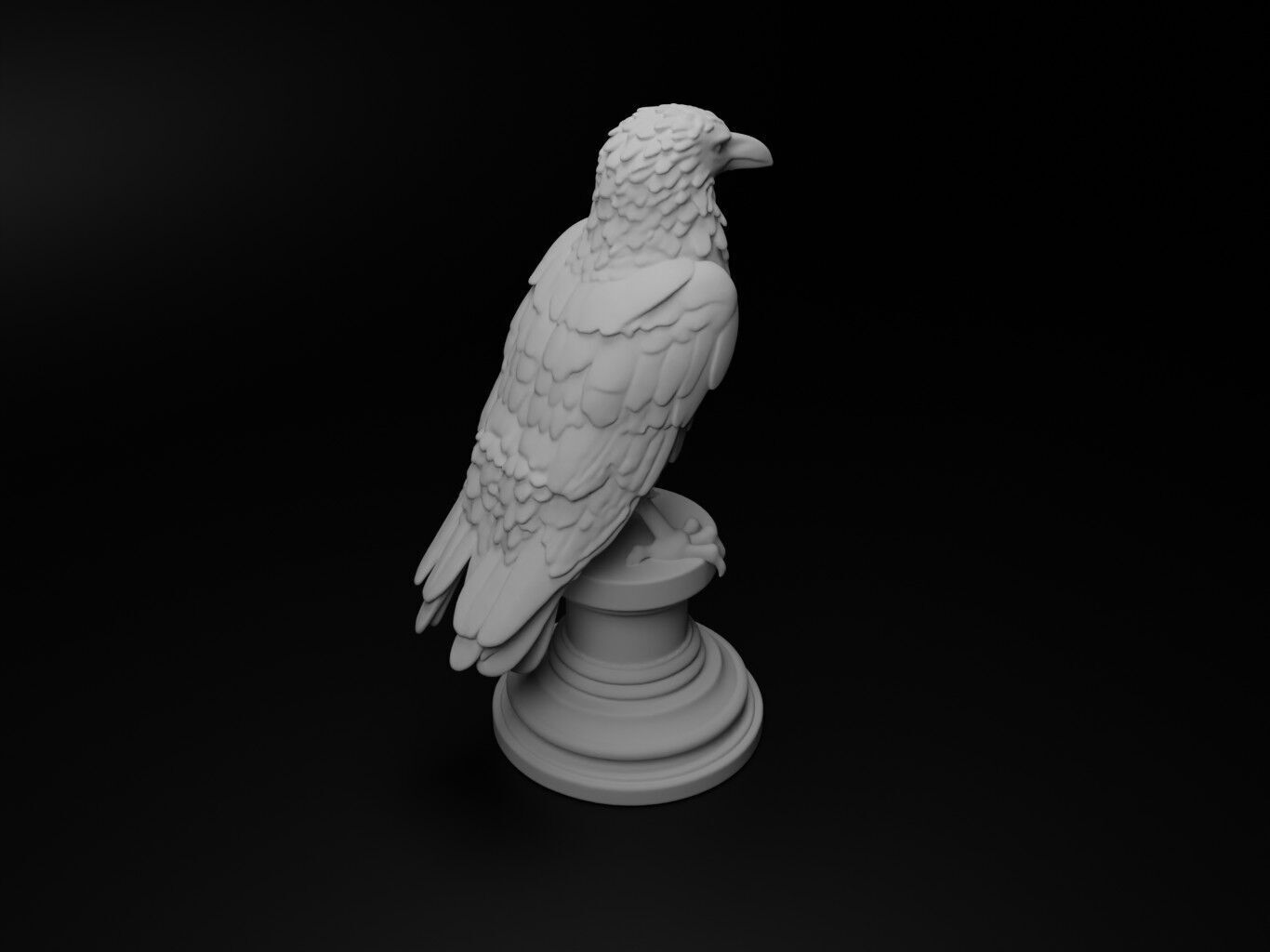 raven Animal Chess 3D print model_2