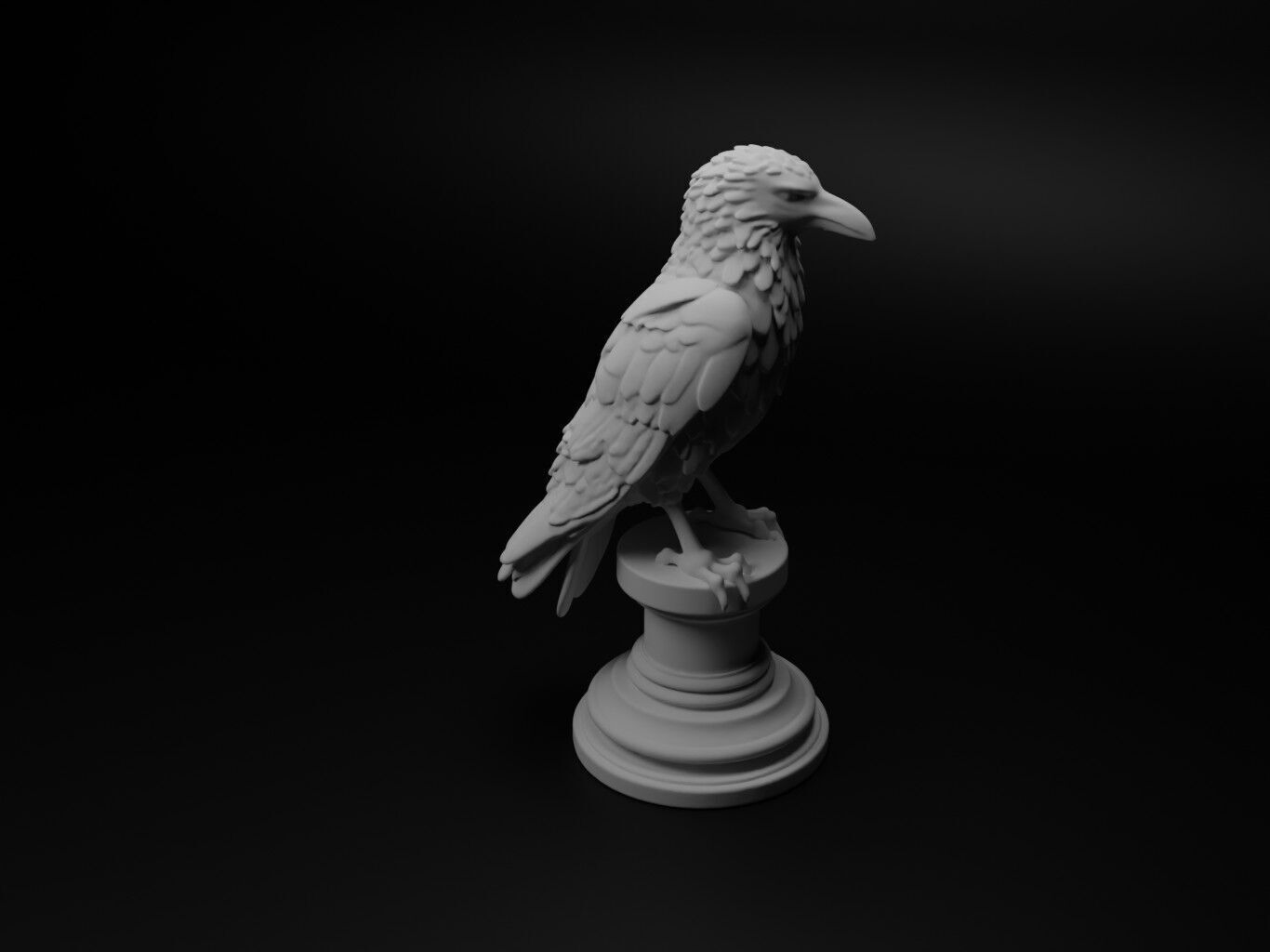 raven Animal Chess 3D print model_1