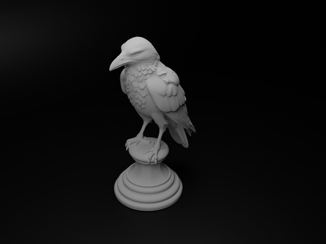 raven Animal Chess 3D print model_2