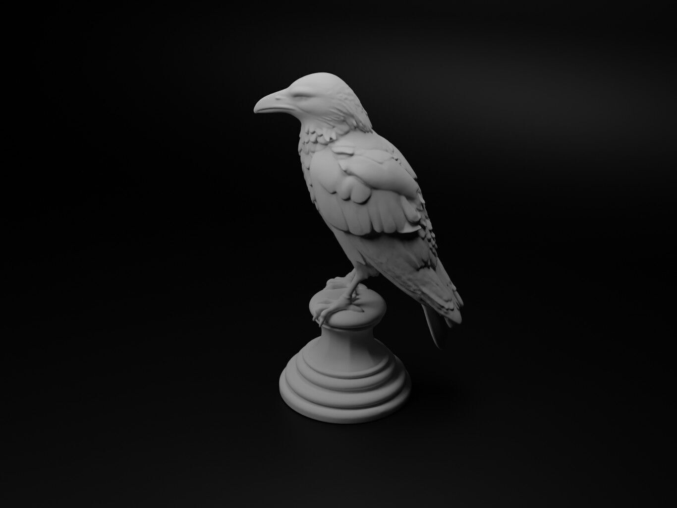 raven Animal Chess 3D print model_1