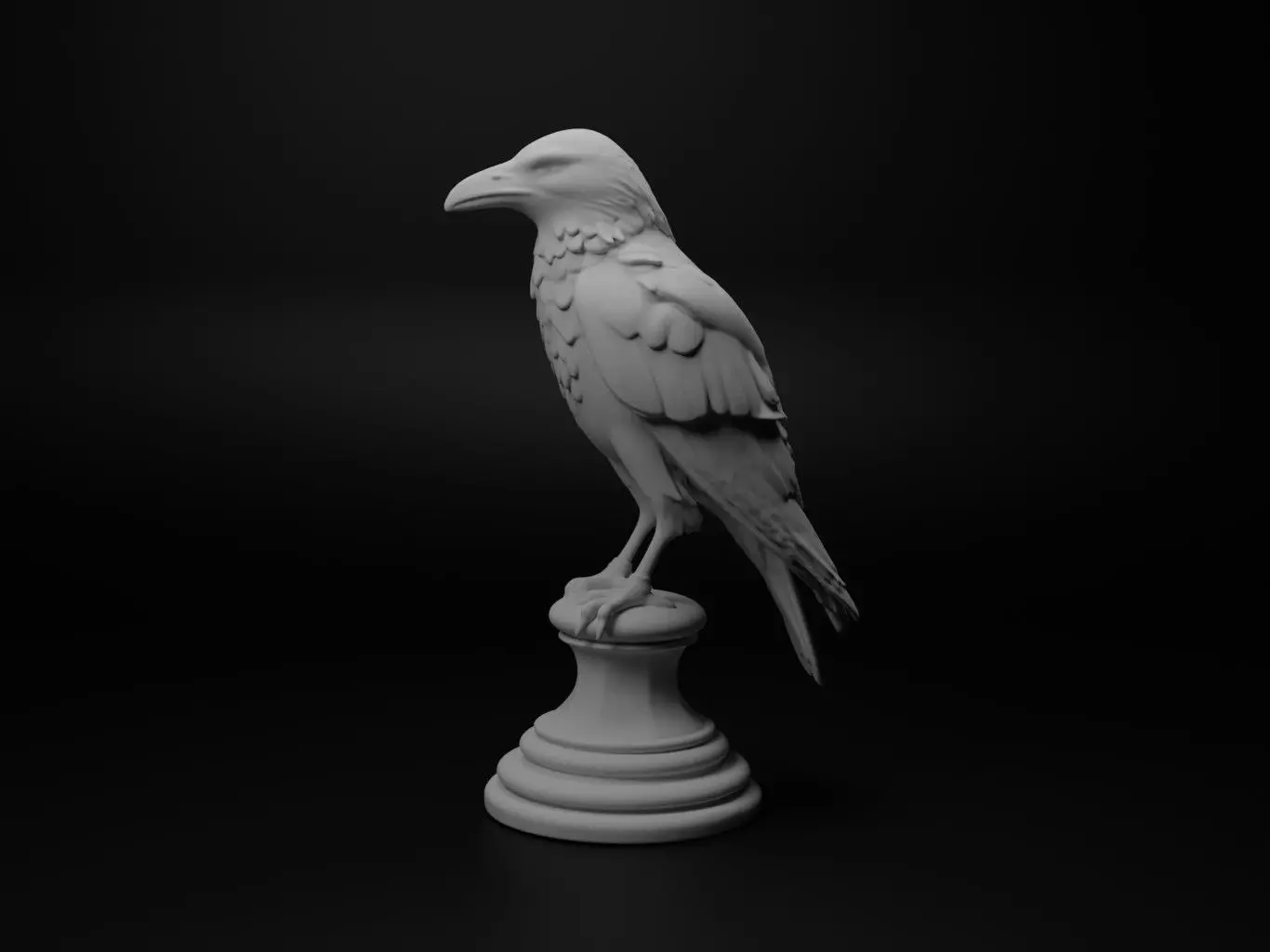 raven Animal Chess 3D print model_0