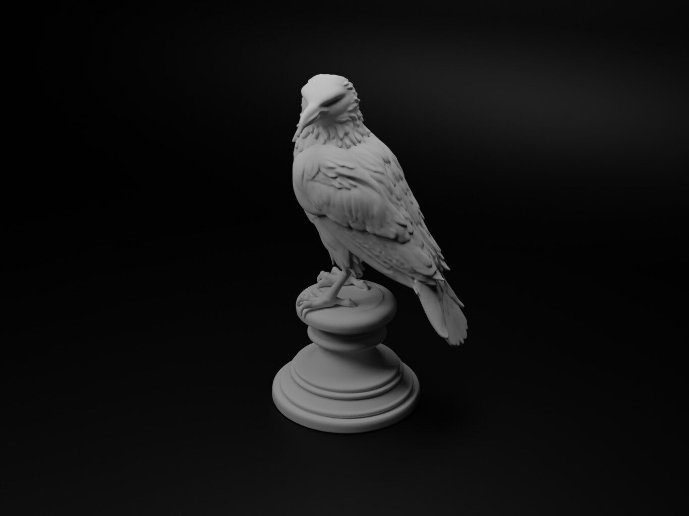 raven Animal Chess 3D print model_1