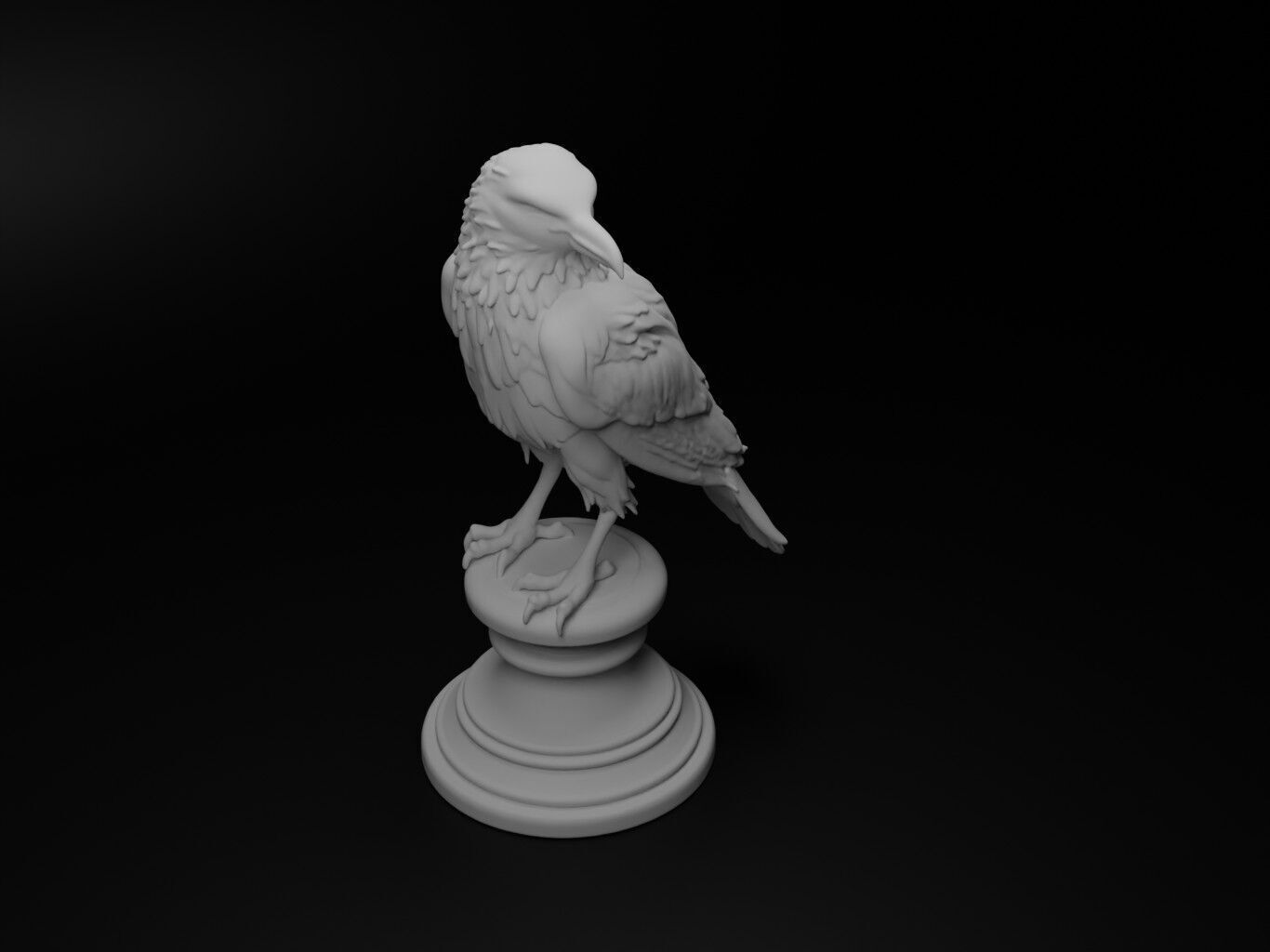 raven Animal Chess 3D print model_2