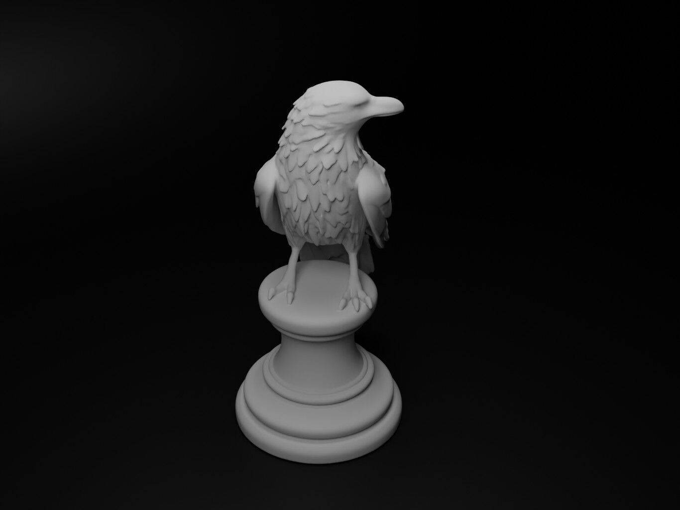 raven Animal Chess 3D print model_2