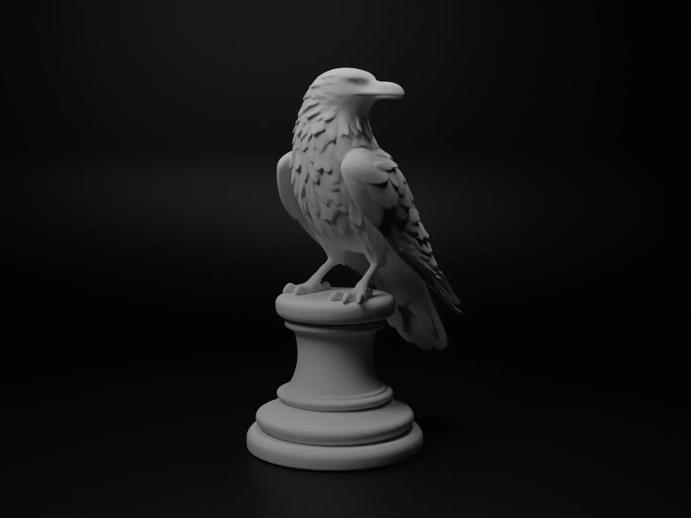 raven Animal Chess 3D print model_0