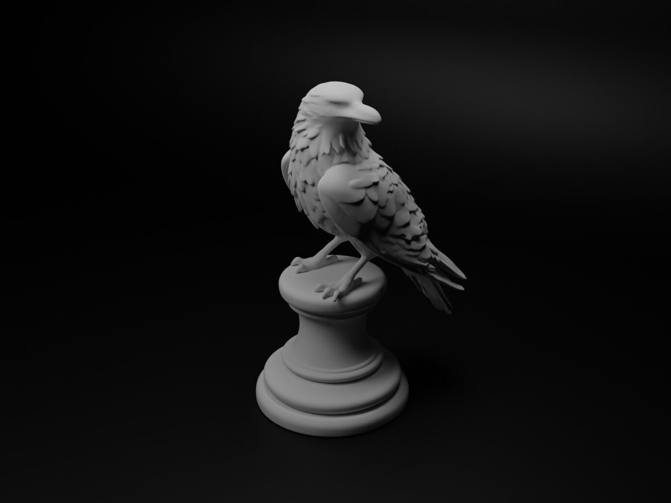 raven Animal Chess 3D print model_1