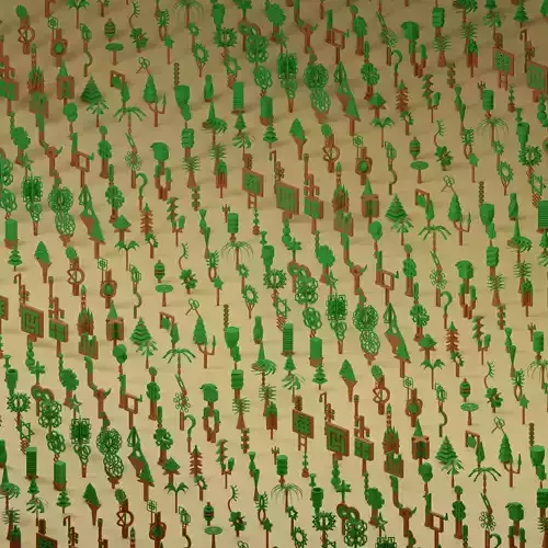 lowpoly trees - 100 Unique  trees pack 5-8 3D Model Collection