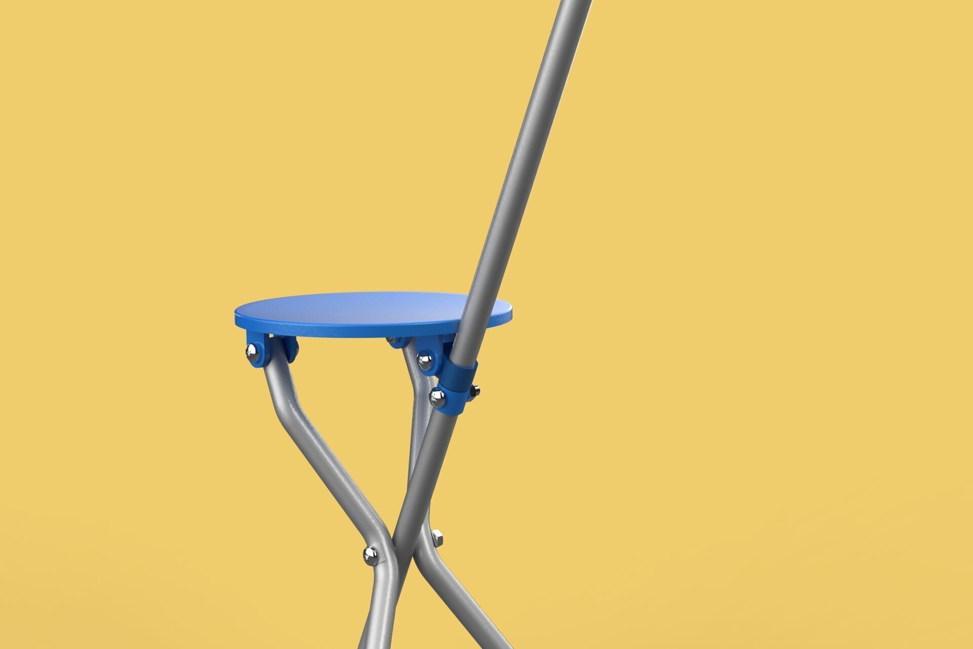 TRIPOD STICK CANE CHAIR WALKING SEAT STOOL POLE FOLDING PORTABLE 3D model_29