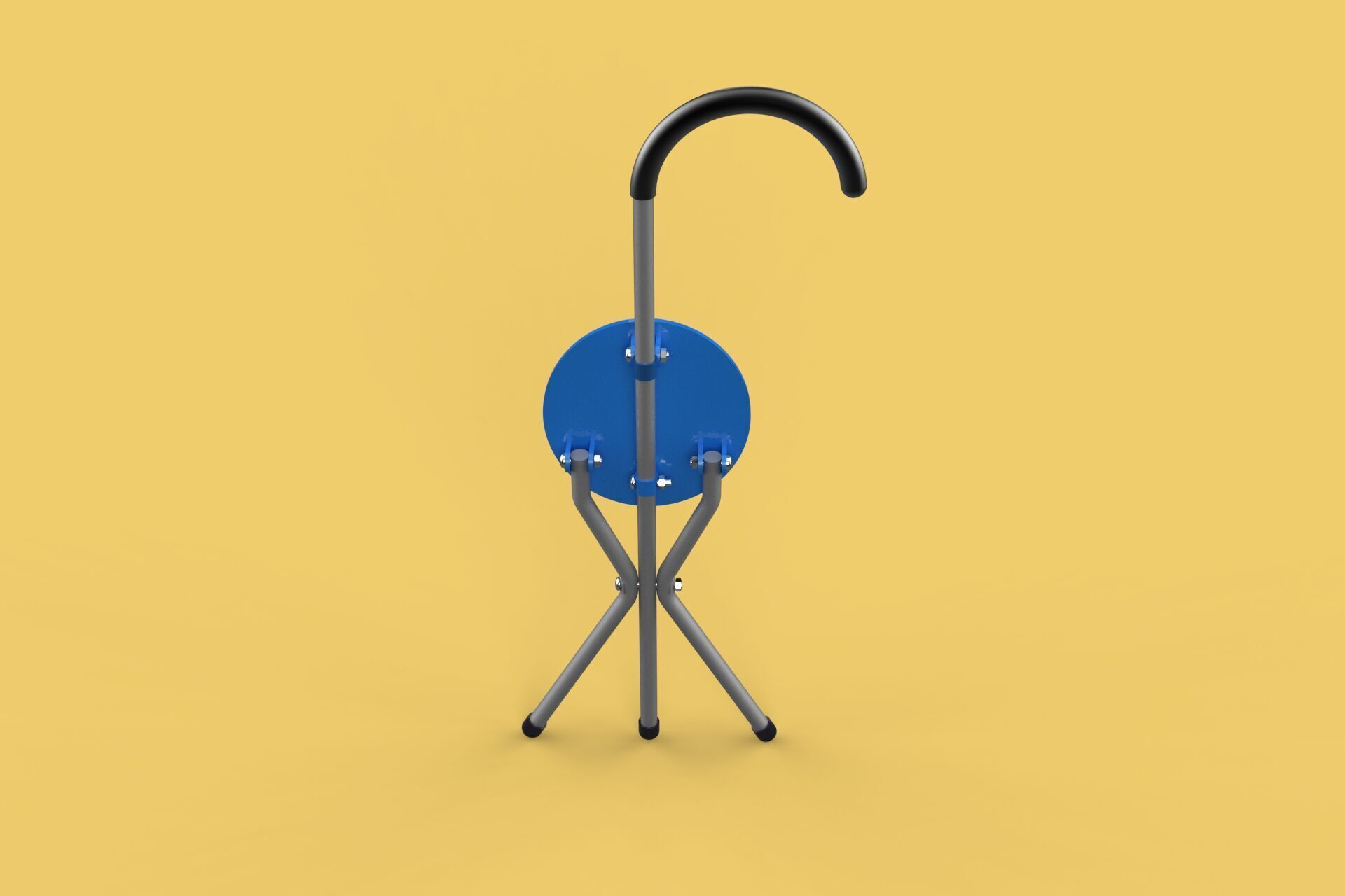 TRIPOD STICK CANE CHAIR WALKING SEAT STOOL POLE FOLDING PORTABLE 3D model_37