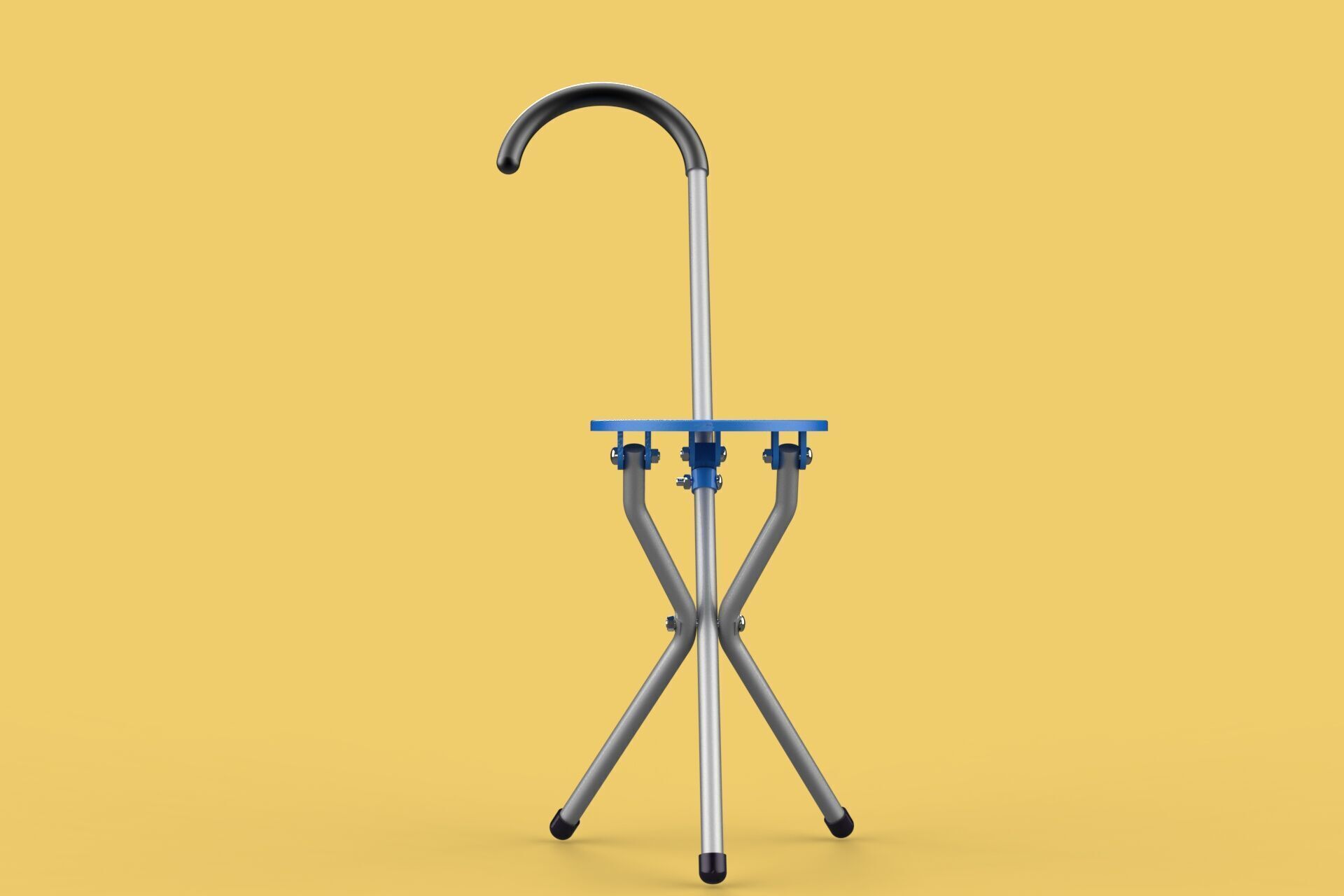 TRIPOD STICK CANE CHAIR WALKING SEAT STOOL POLE FOLDING PORTABLE 3D model_9