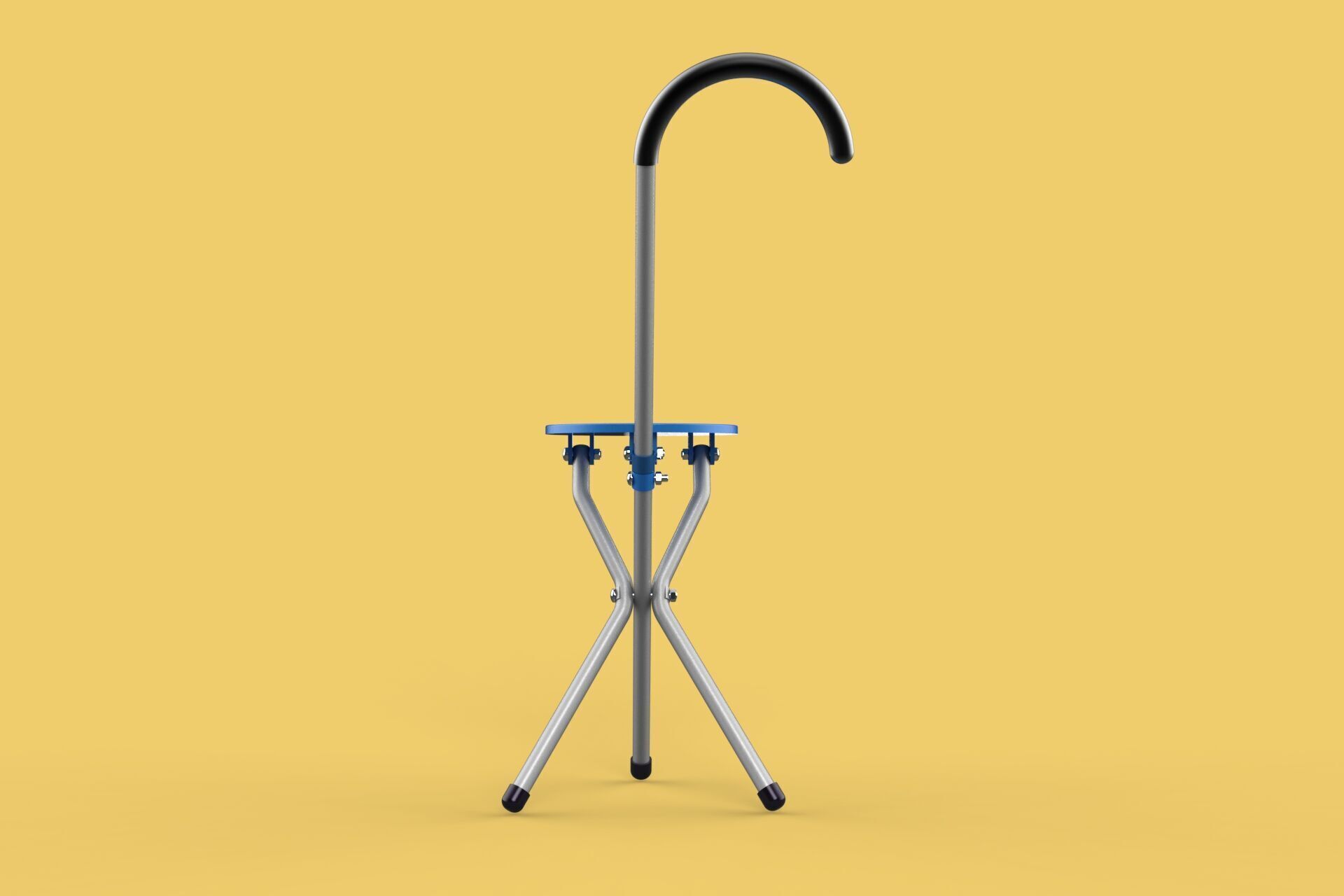 TRIPOD STICK CANE CHAIR WALKING SEAT STOOL POLE FOLDING PORTABLE 3D model_13