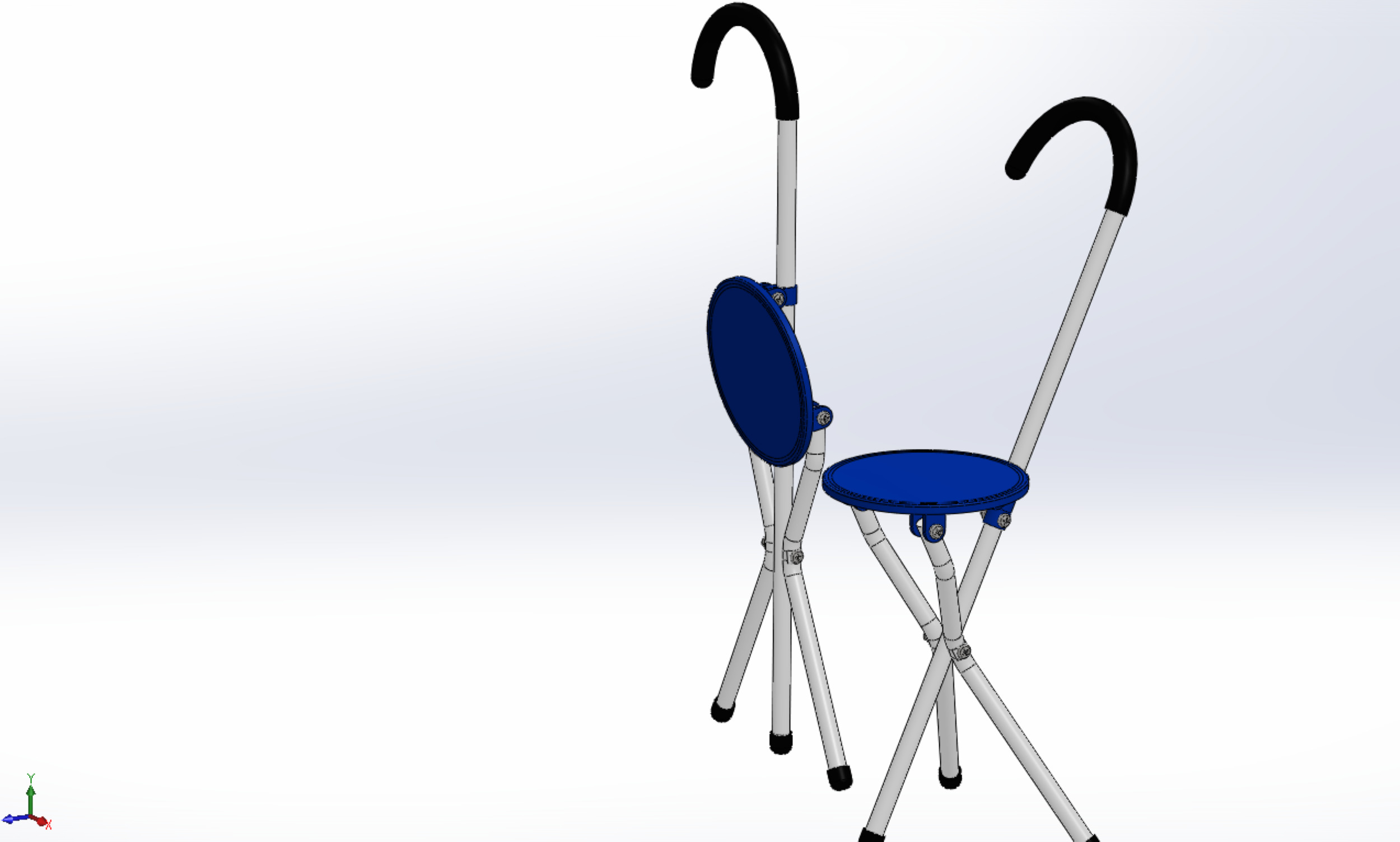 TRIPOD STICK CANE CHAIR WALKING SEAT STOOL POLE FOLDING PORTABLE 3D model_61