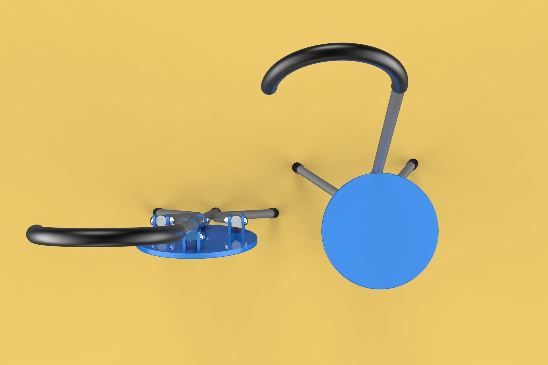 TRIPOD STICK CANE CHAIR WALKING SEAT STOOL POLE FOLDING PORTABLE 3D model_6