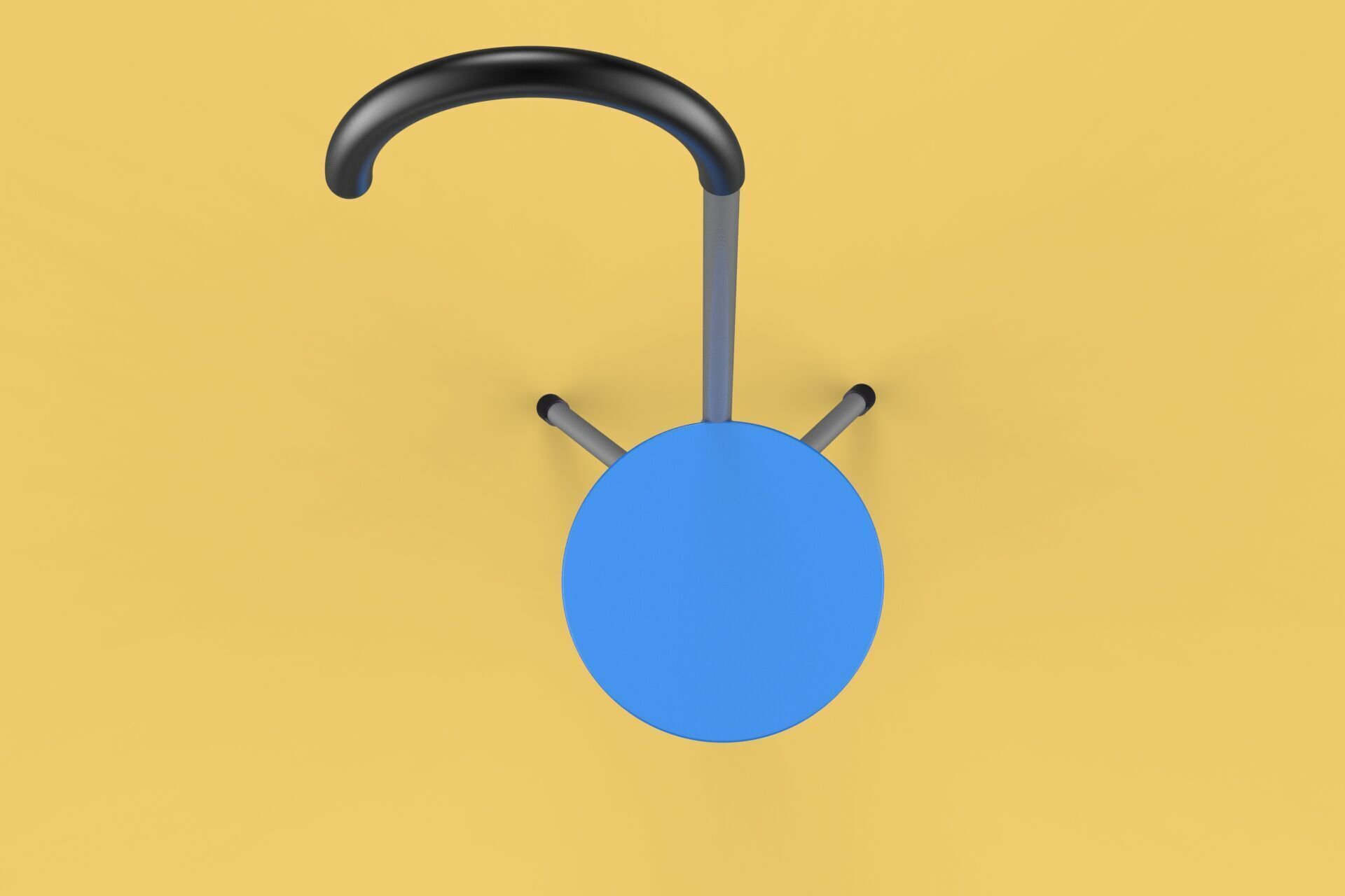 TRIPOD STICK CANE CHAIR WALKING SEAT STOOL POLE FOLDING PORTABLE 3D model_19