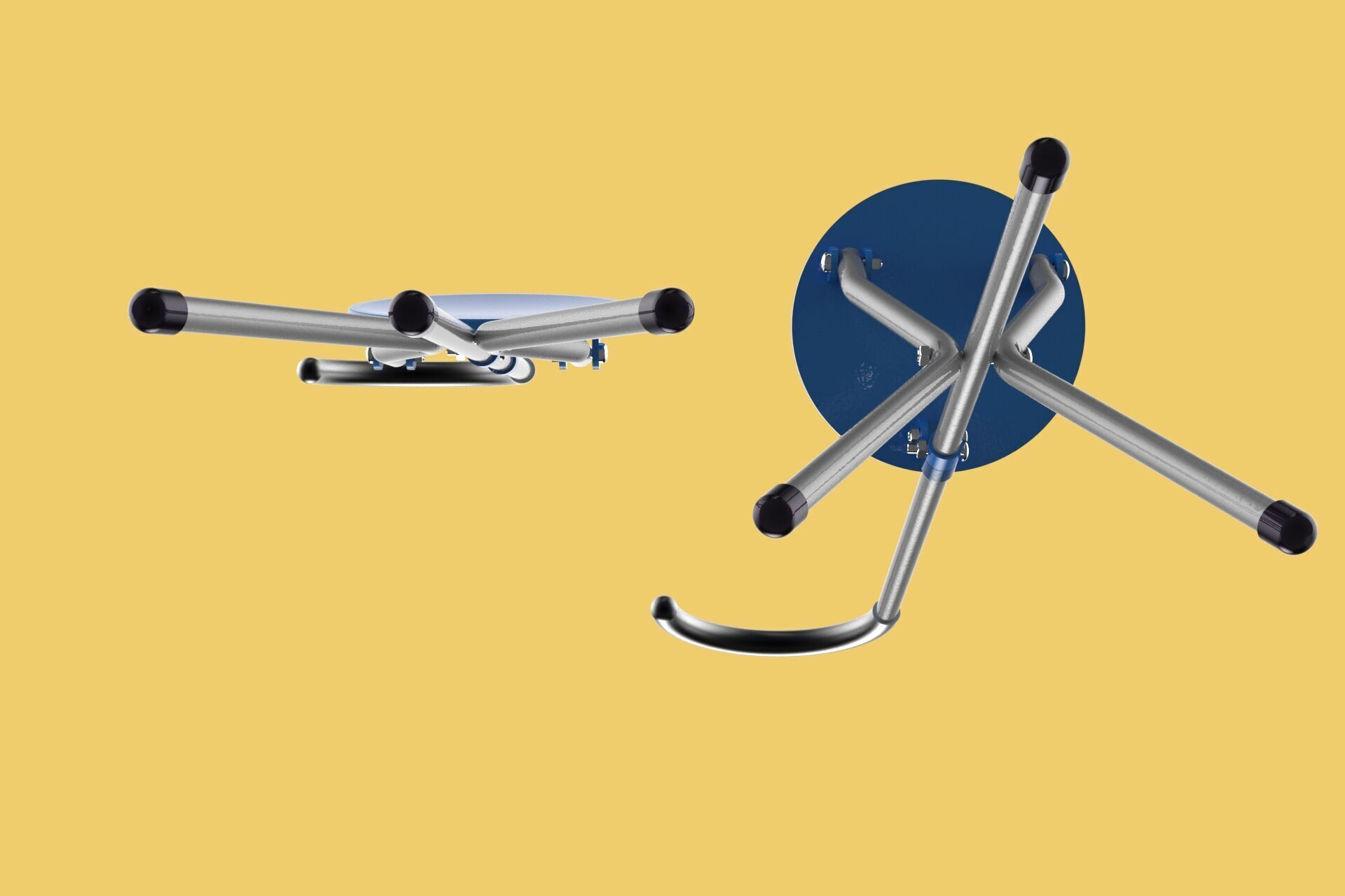 TRIPOD STICK CANE CHAIR WALKING SEAT STOOL POLE FOLDING PORTABLE 3D model_7