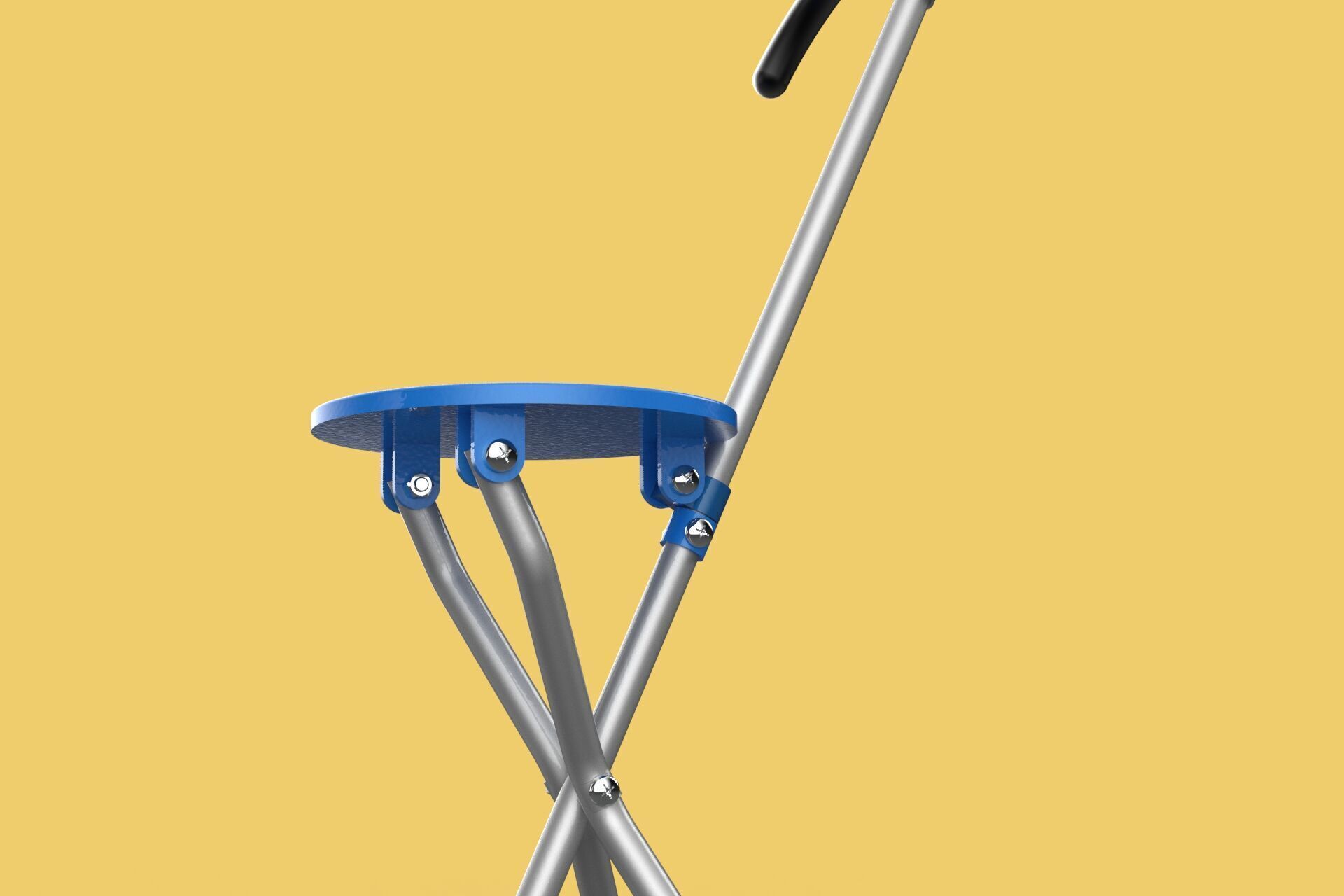 TRIPOD STICK CANE CHAIR WALKING SEAT STOOL POLE FOLDING PORTABLE 3D model_28