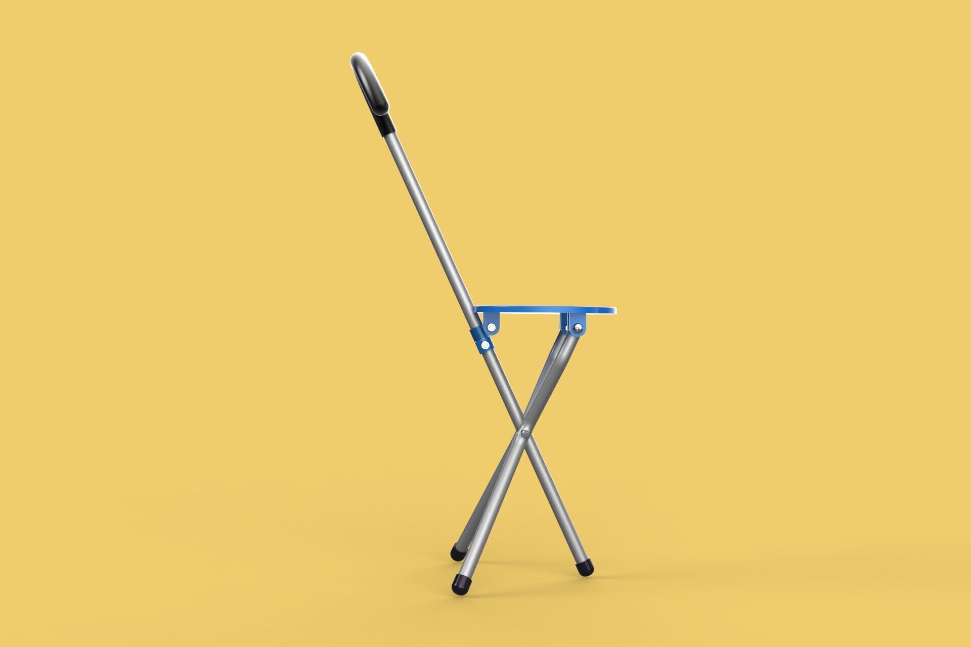 TRIPOD STICK CANE CHAIR WALKING SEAT STOOL POLE FOLDING PORTABLE 3D model_16