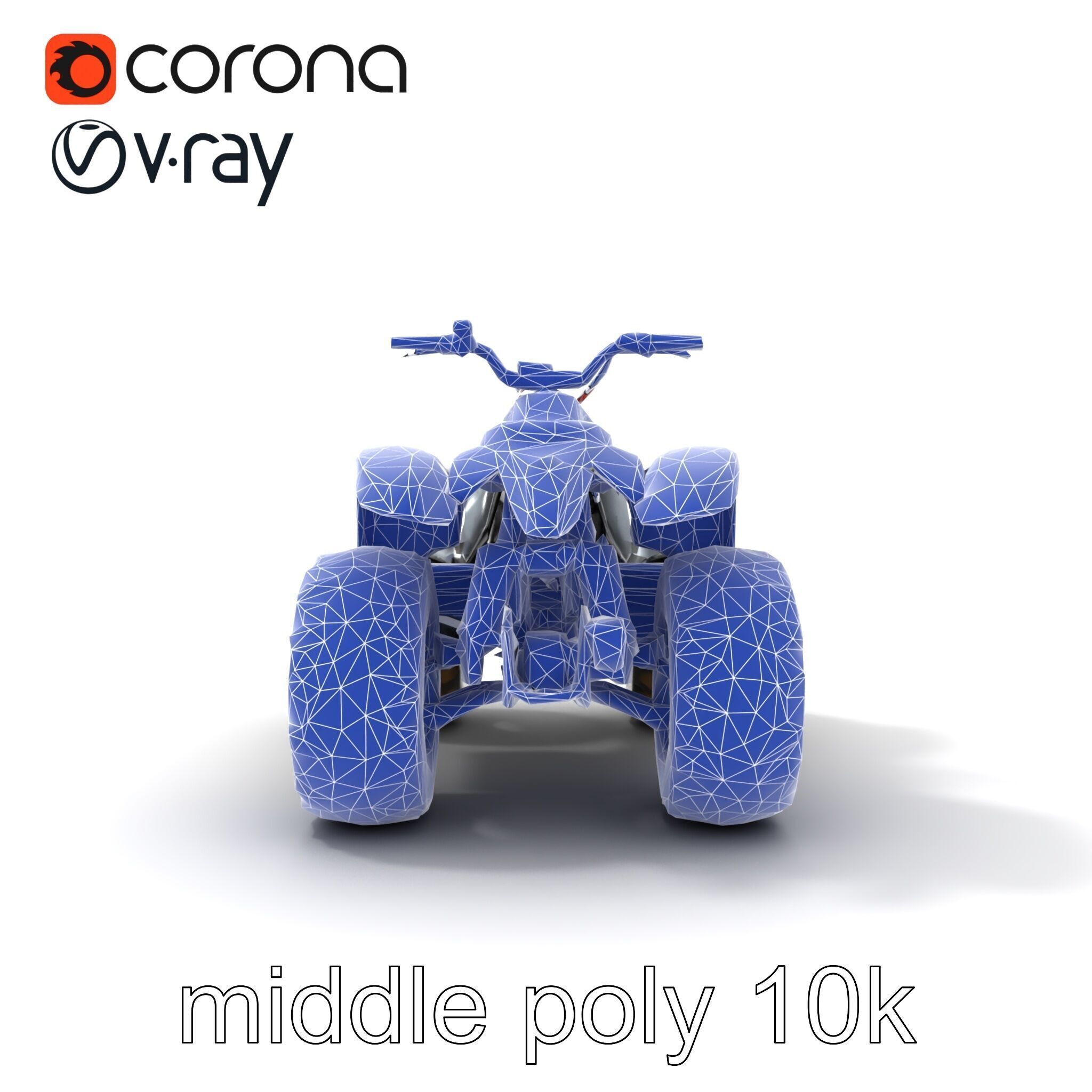 Metallic Silver Quad Bike with Oversized Tires Model Pack Low-poly 3D model_26