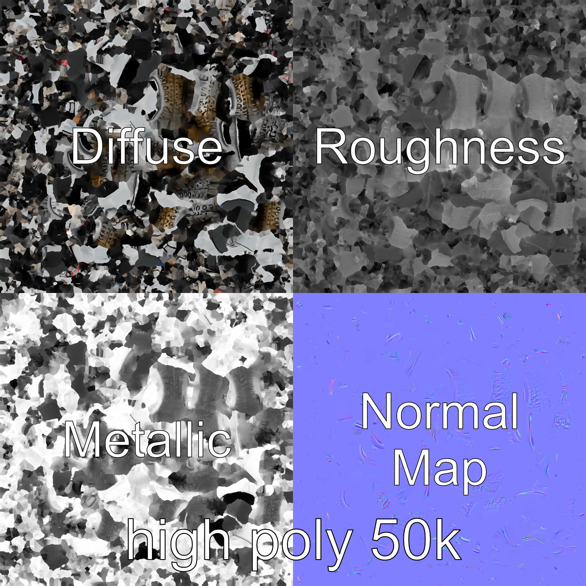 Metallic Silver Quad Bike with Oversized Tires Model Pack Low-poly 3D model_3