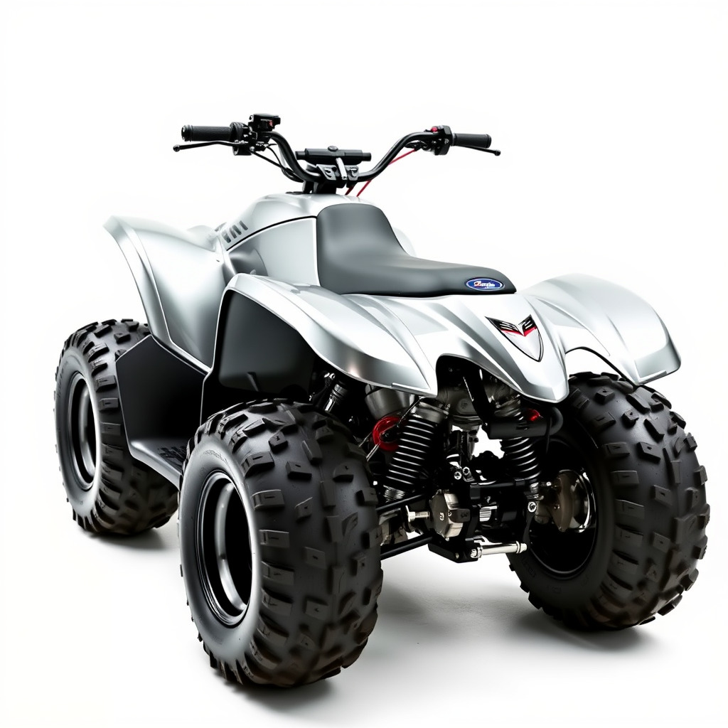 Metallic Silver Quad Bike with Oversized Tires Model Pack Low-poly 3D model_4