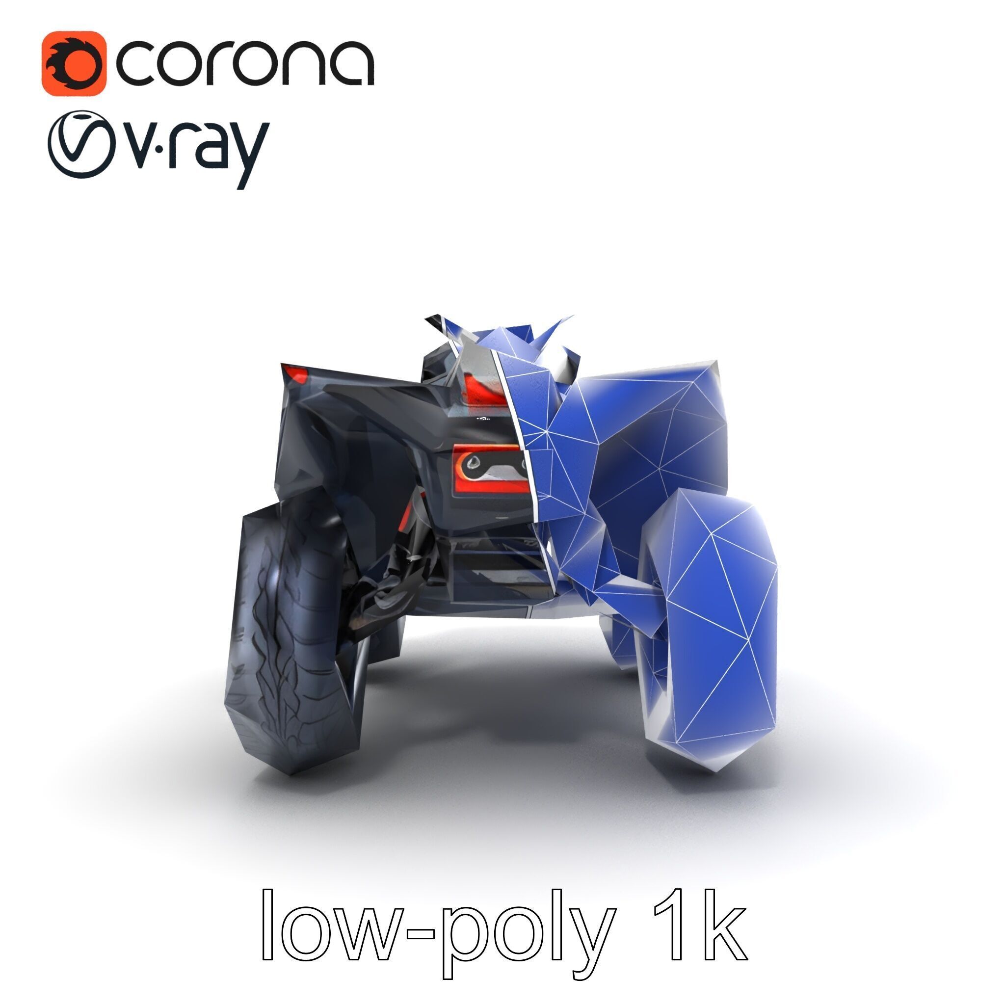Futuristic Graphite Quad Bike model pack Low-poly 3D model_22