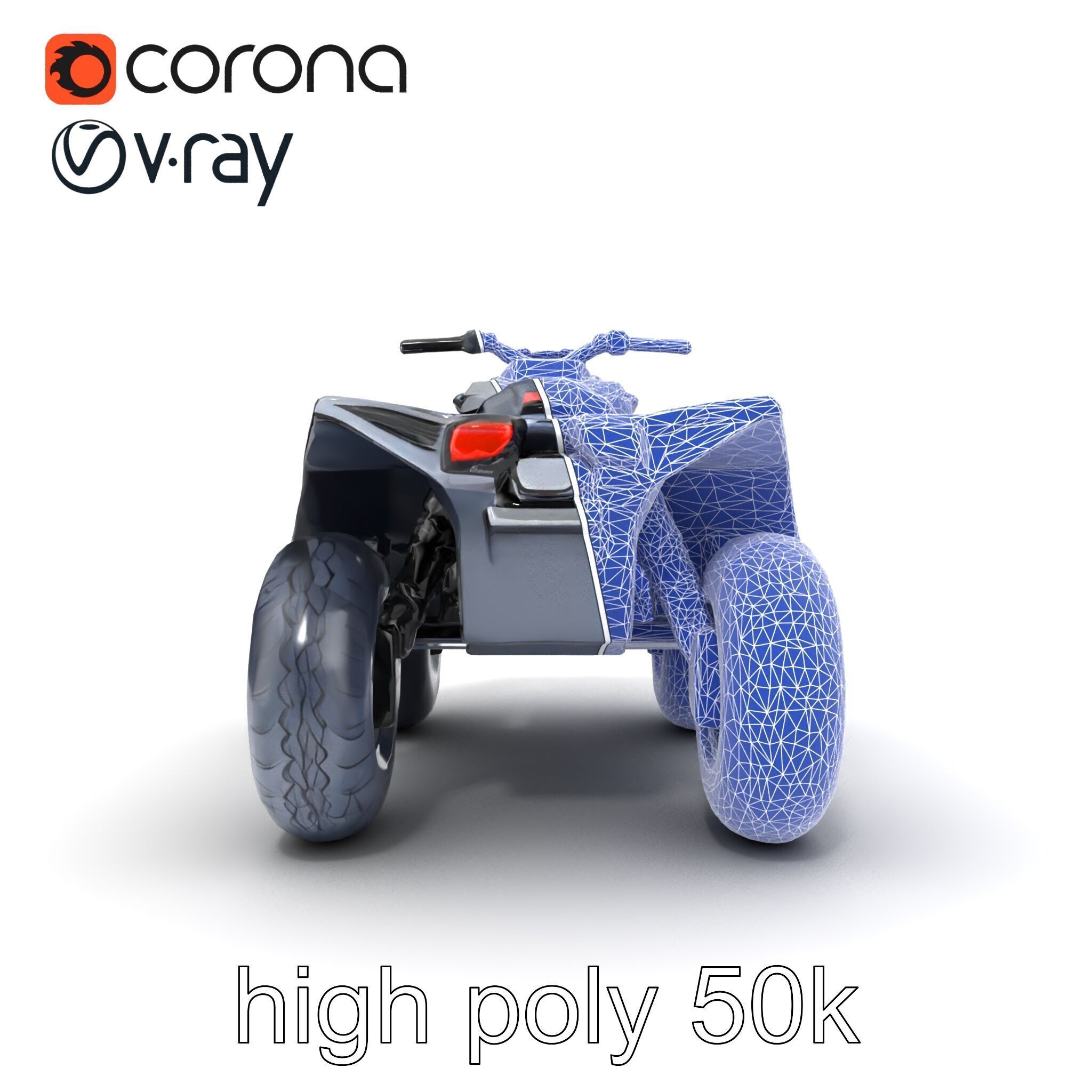 Futuristic Graphite Quad Bike model pack Low-poly 3D model_23