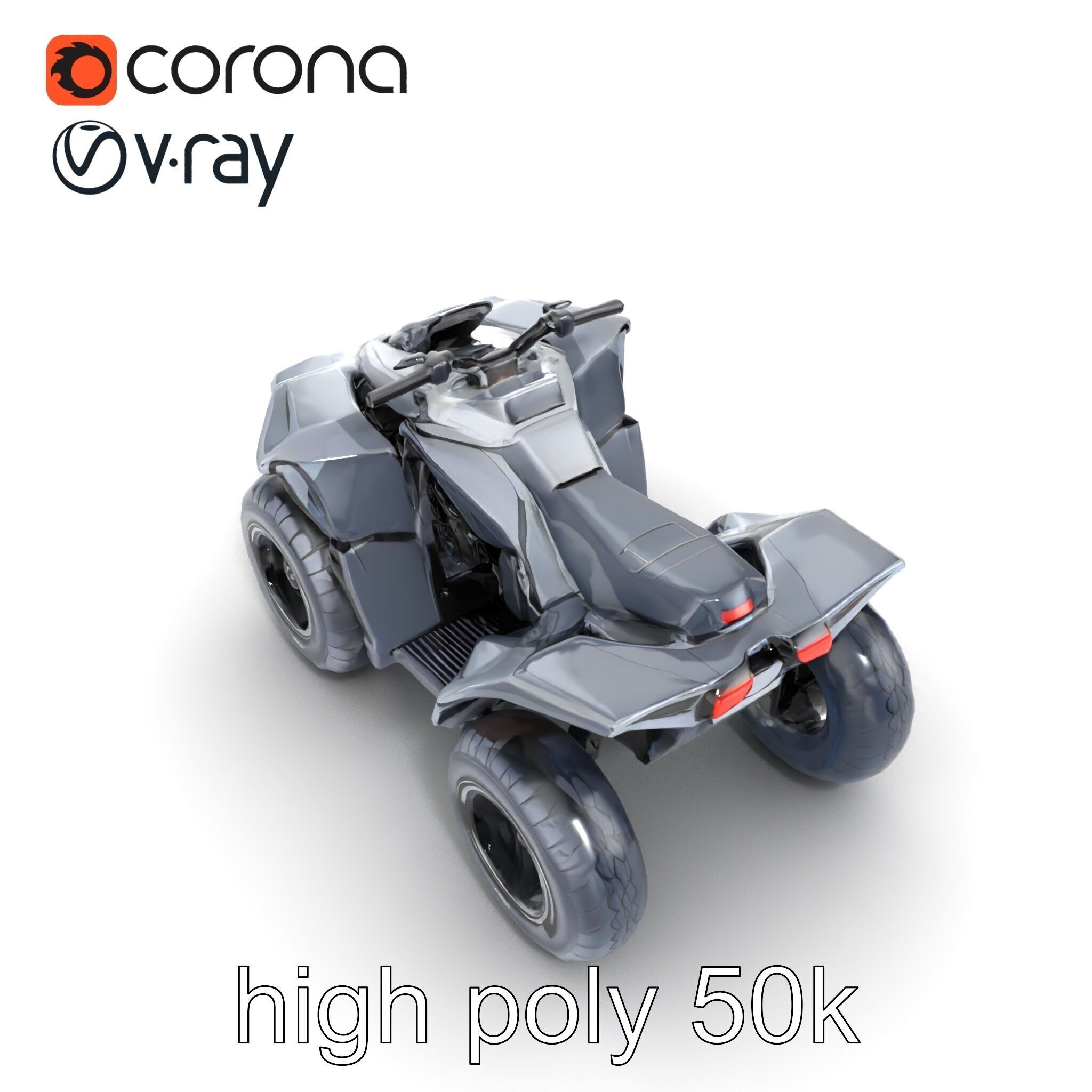Futuristic Graphite Quad Bike model pack Low-poly 3D model_21