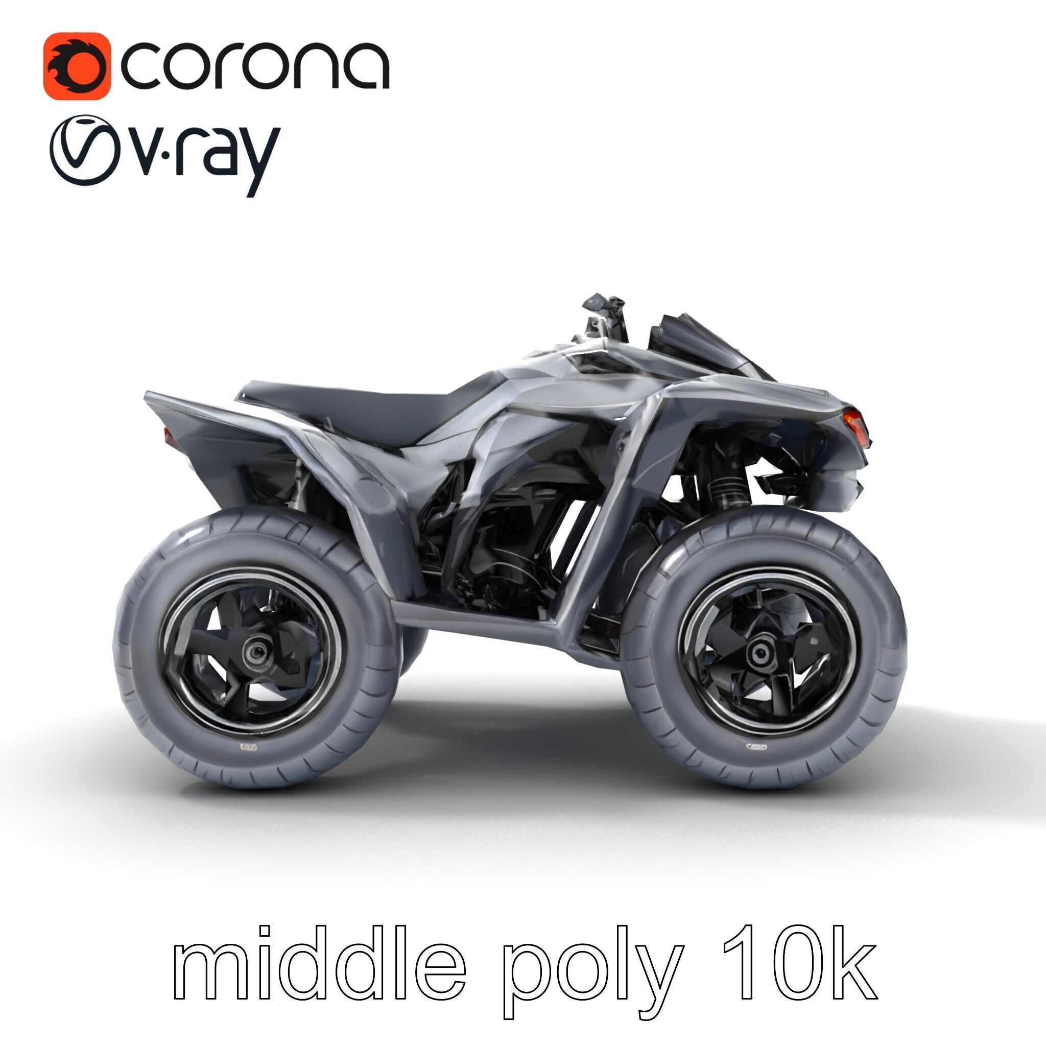 Futuristic Graphite Quad Bike model pack Low-poly 3D model_25