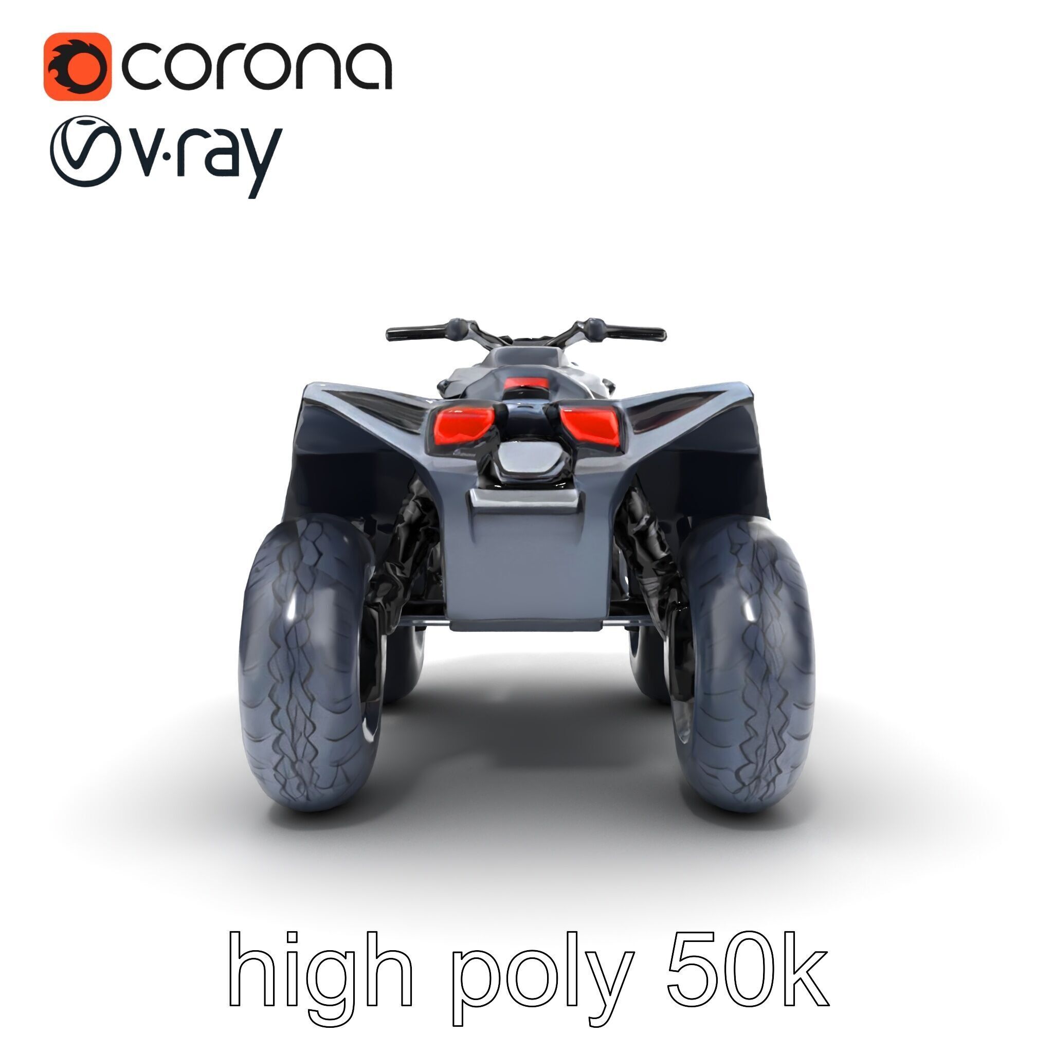 Futuristic Graphite Quad Bike model pack Low-poly 3D model_14