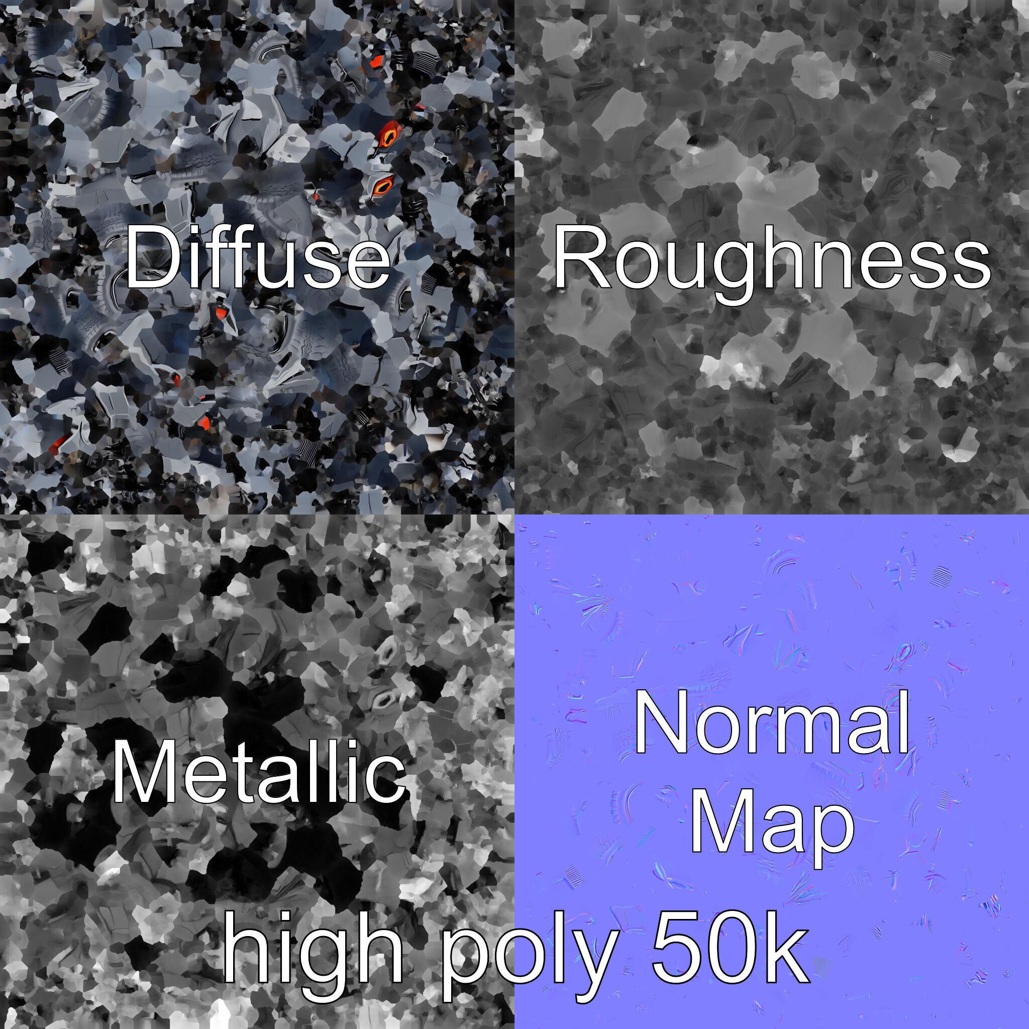 Futuristic Graphite Quad Bike model pack Low-poly 3D model_3