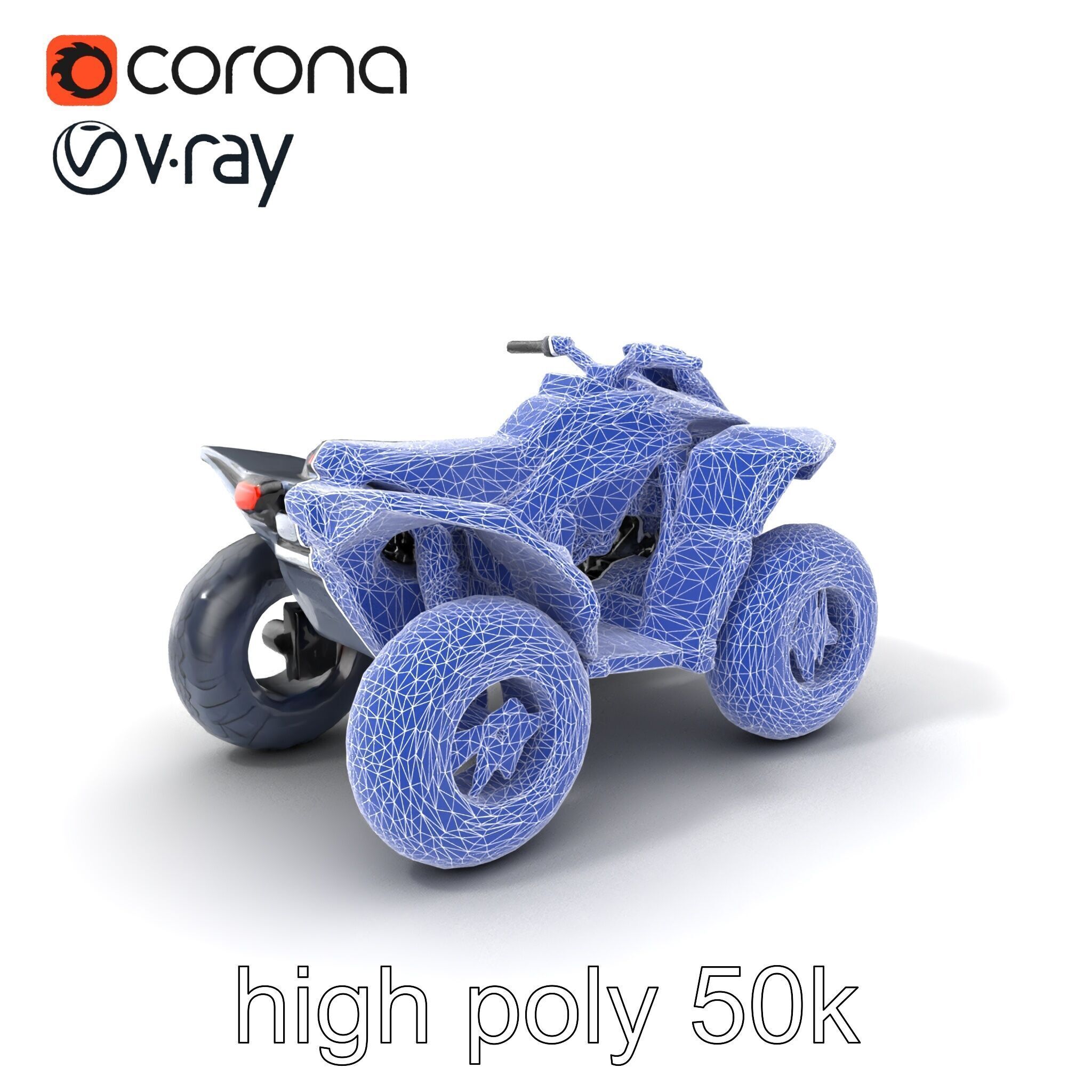 Futuristic Graphite Quad Bike model pack Low-poly 3D model_10