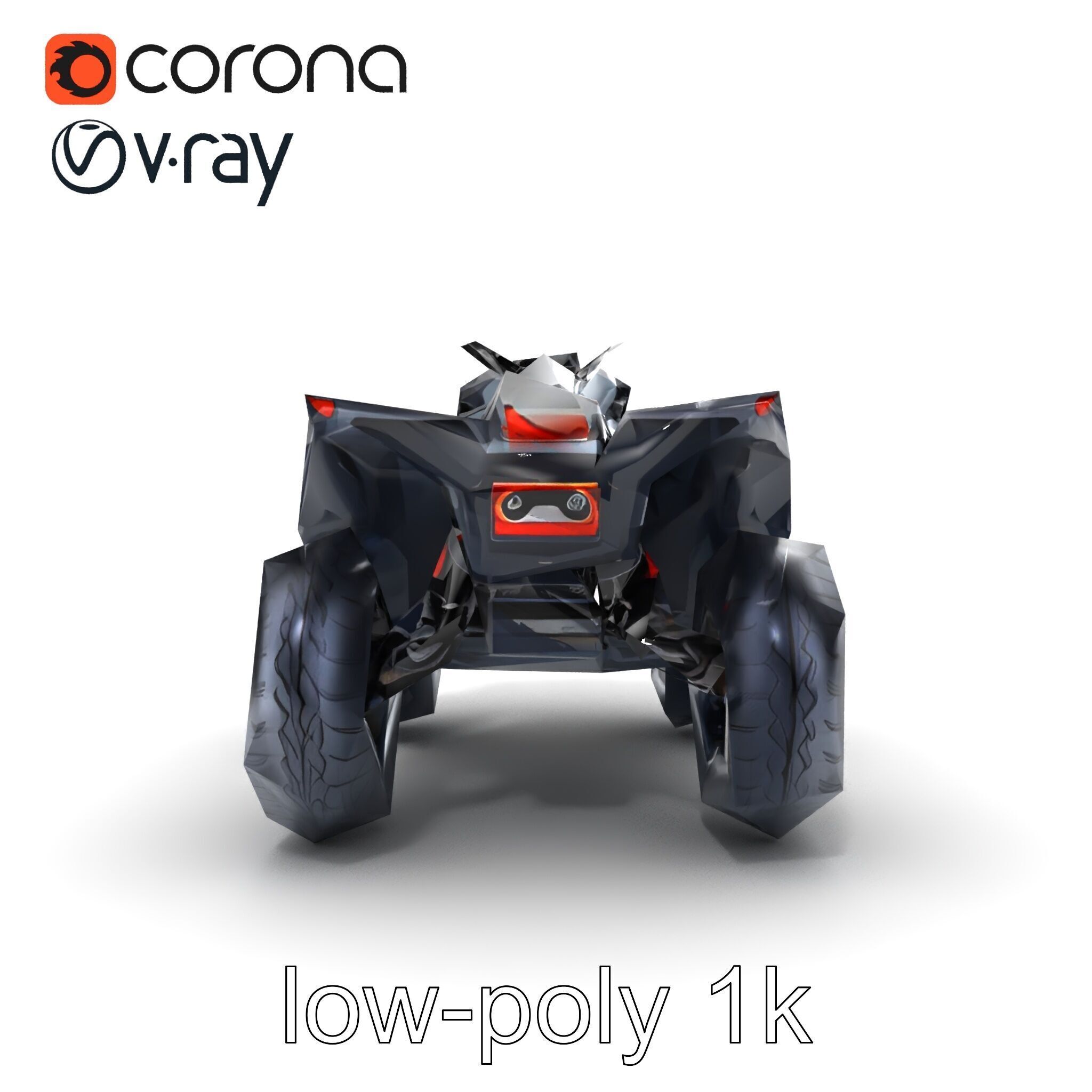 Futuristic Graphite Quad Bike model pack Low-poly 3D model_27