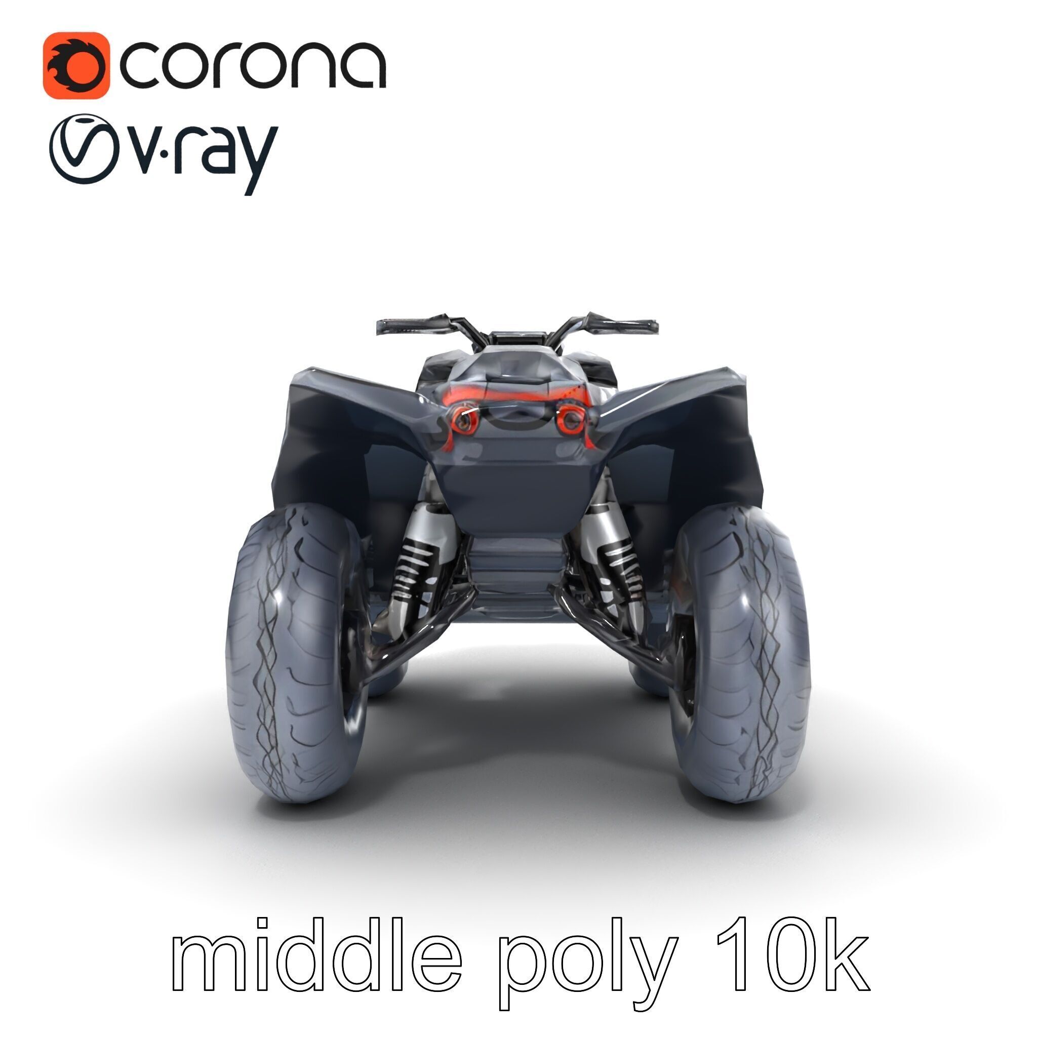 Futuristic Graphite Quad Bike model pack Low-poly 3D model_30