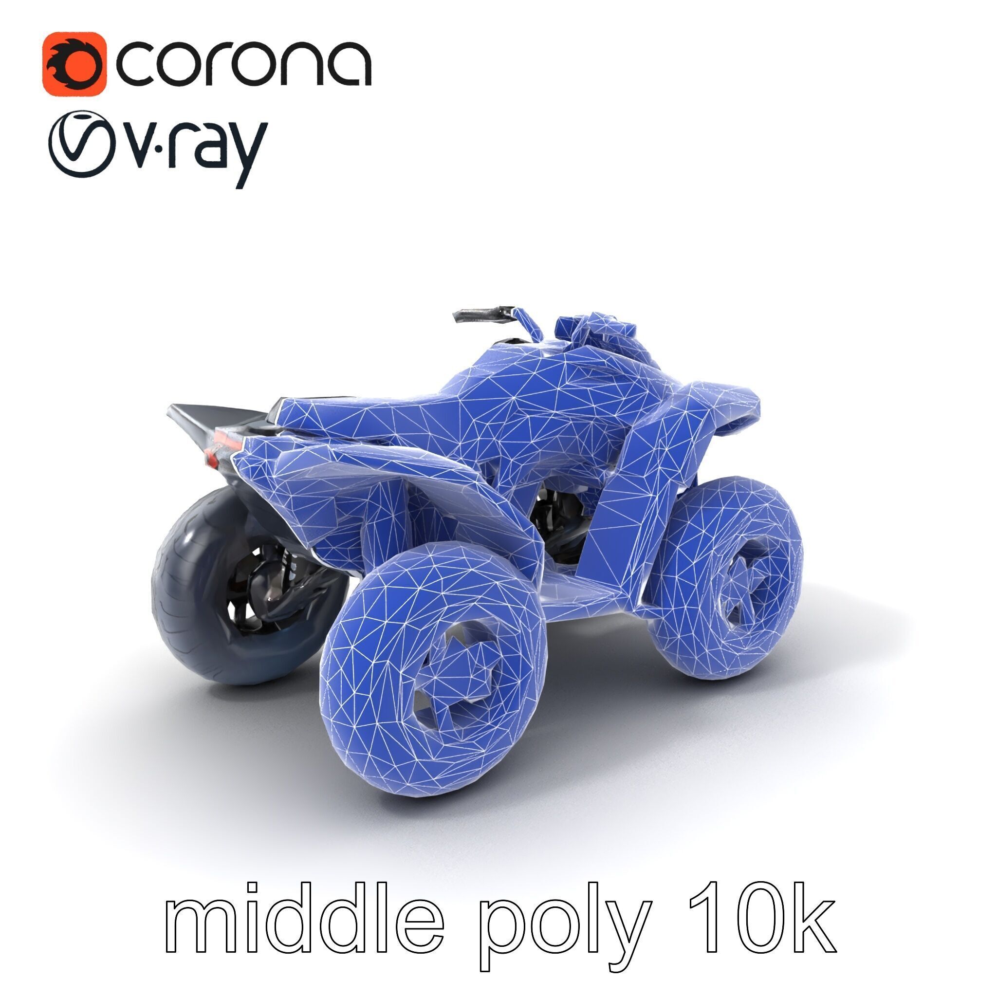 Futuristic Graphite Quad Bike model pack Low-poly 3D model_6