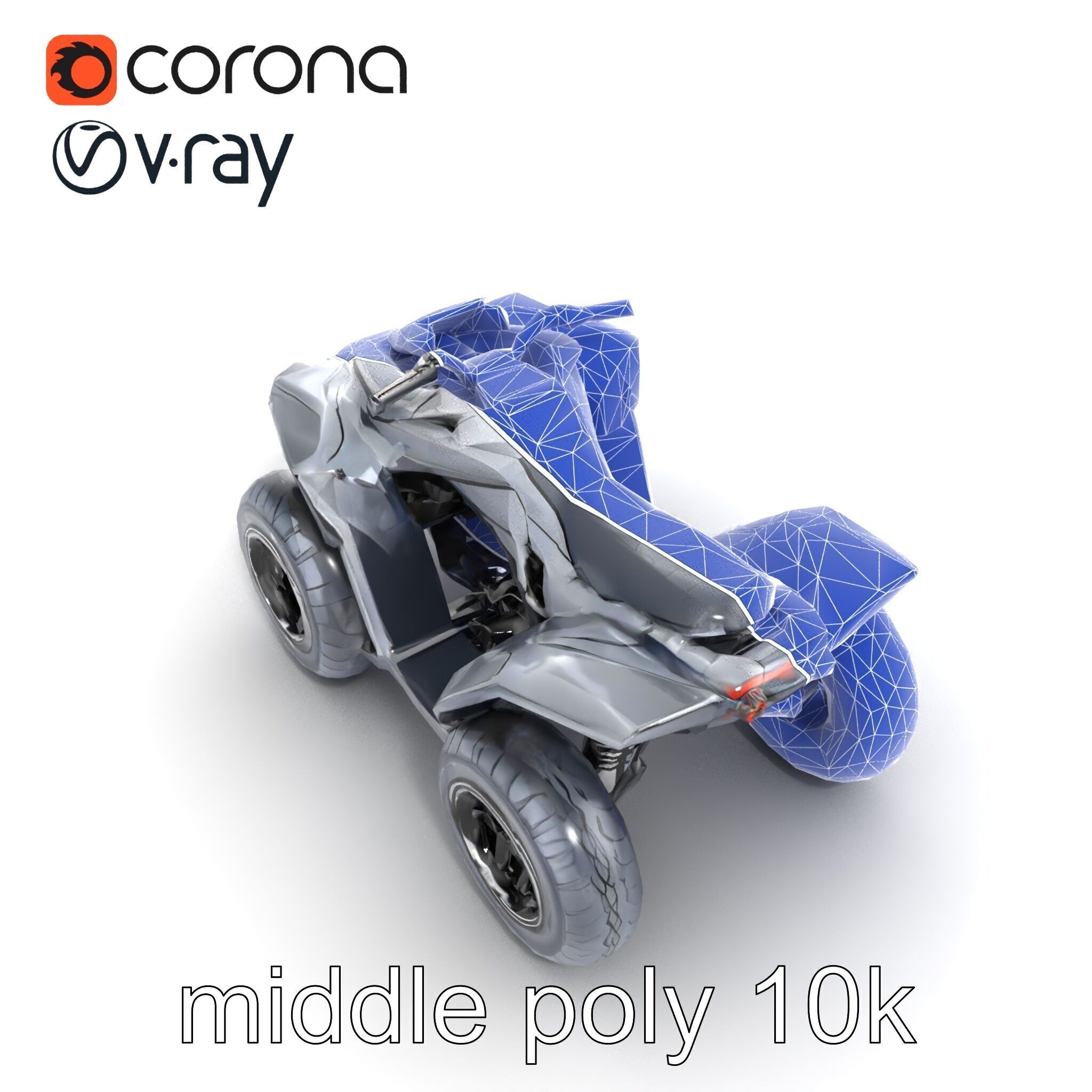 Futuristic Graphite Quad Bike model pack Low-poly 3D model_32