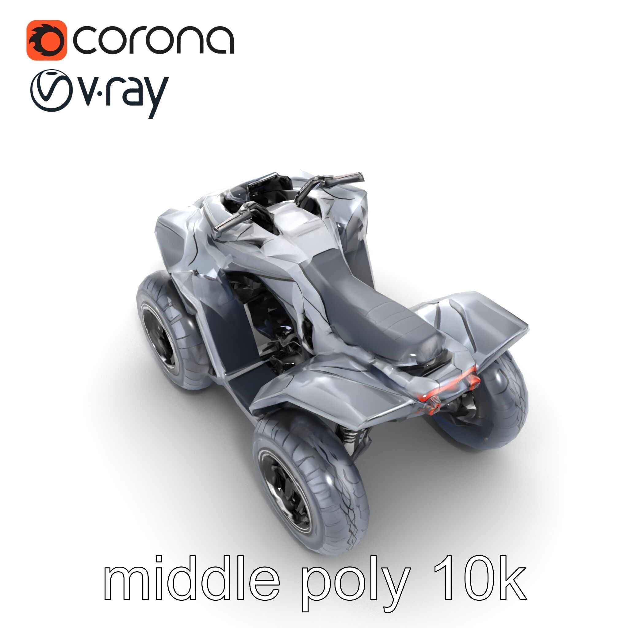 Futuristic Graphite Quad Bike model pack Low-poly 3D model_26