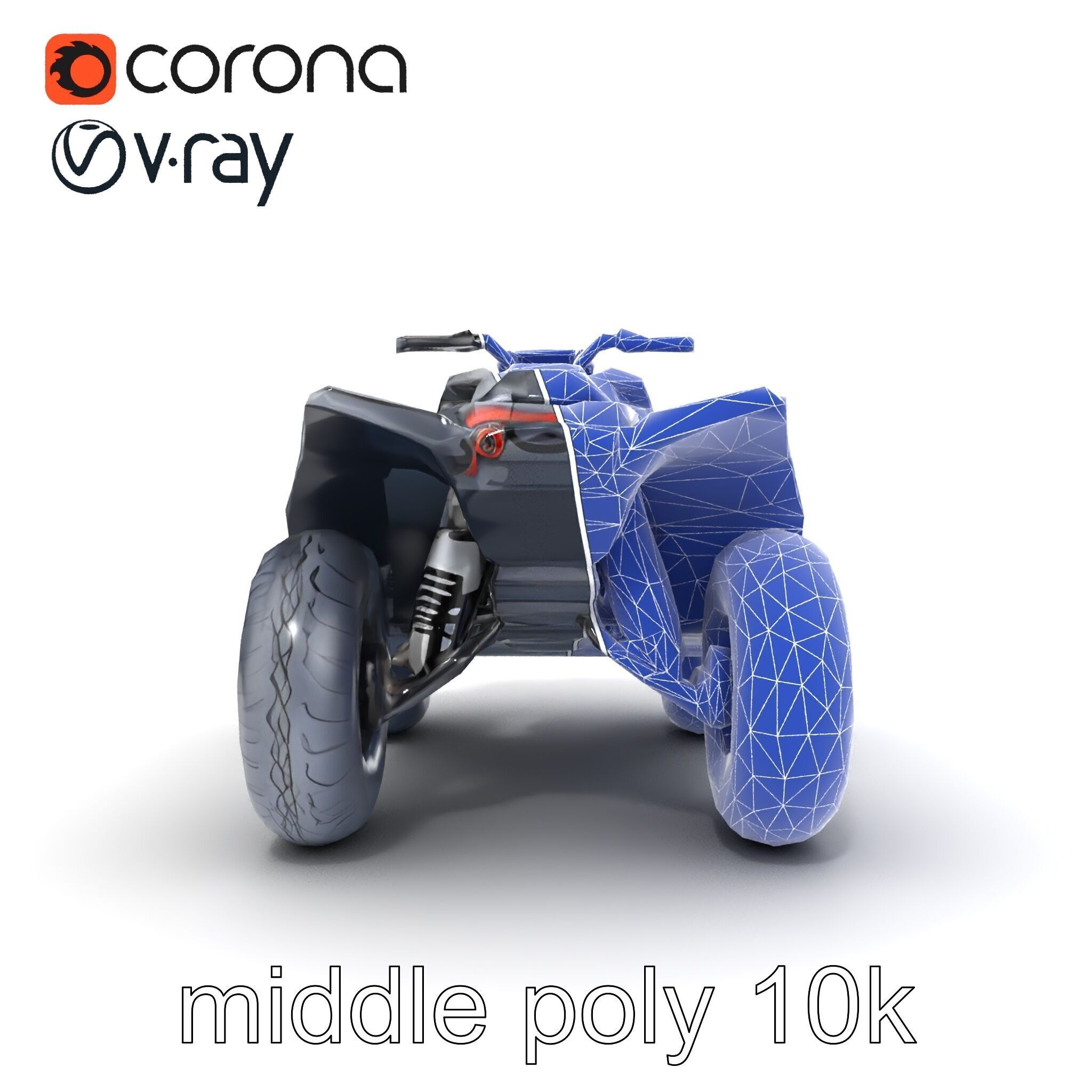 Futuristic Graphite Quad Bike model pack Low-poly 3D model_16