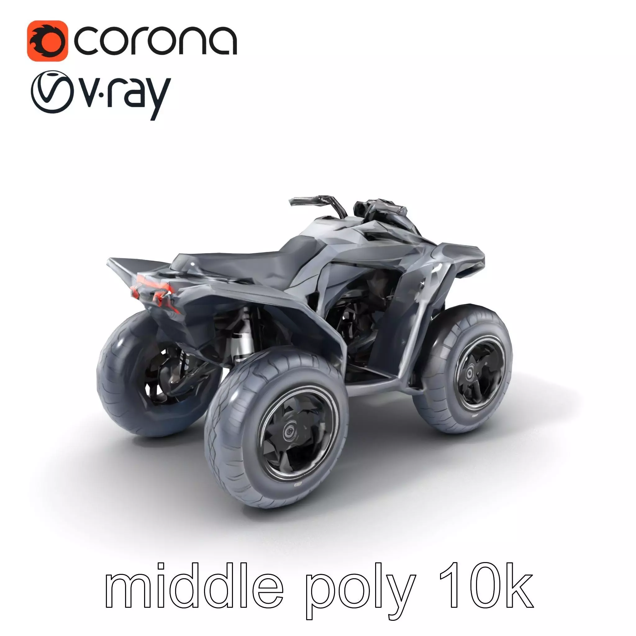 Futuristic Graphite Quad Bike model pack Low-poly 3D model_0