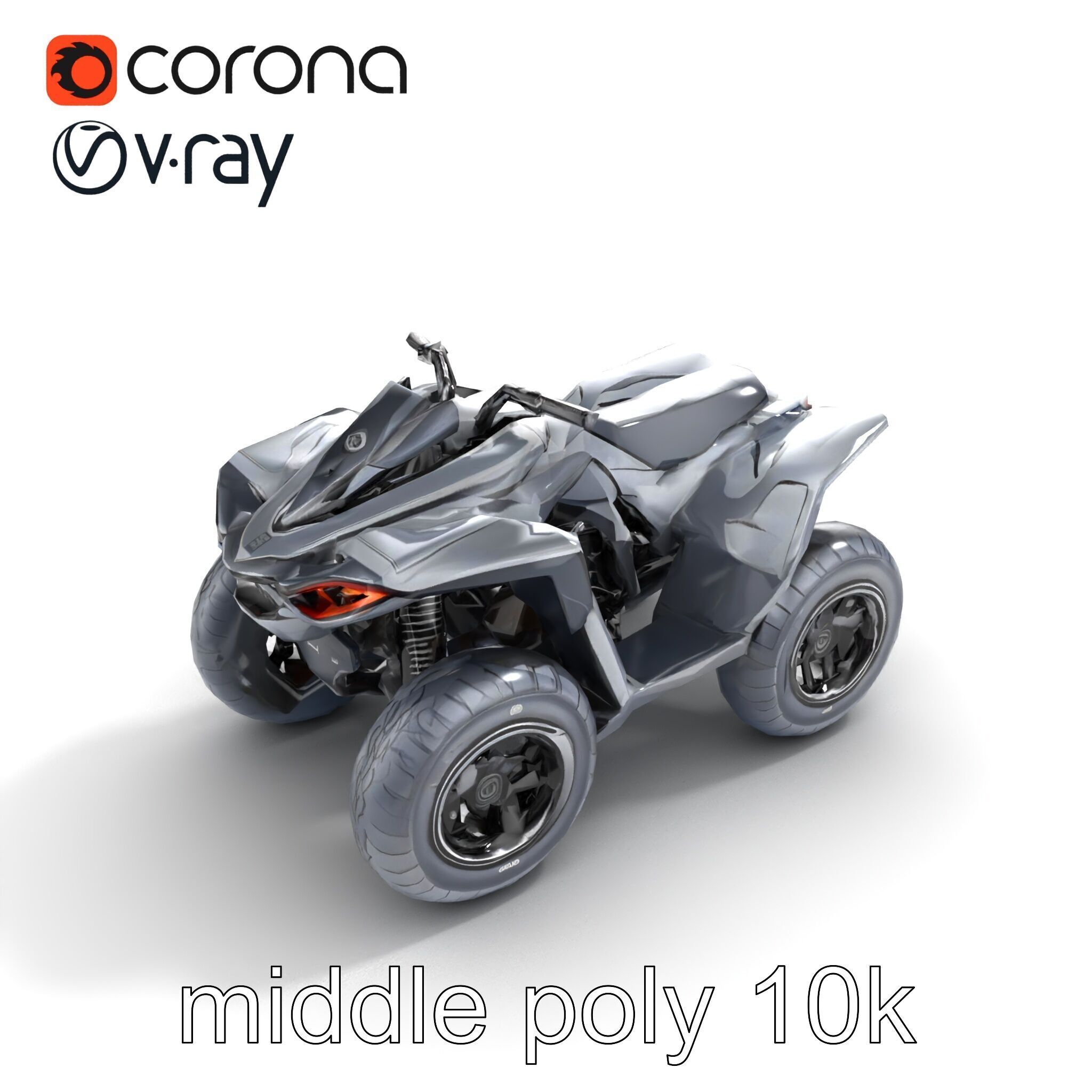 Futuristic Graphite Quad Bike model pack Low-poly 3D model_8