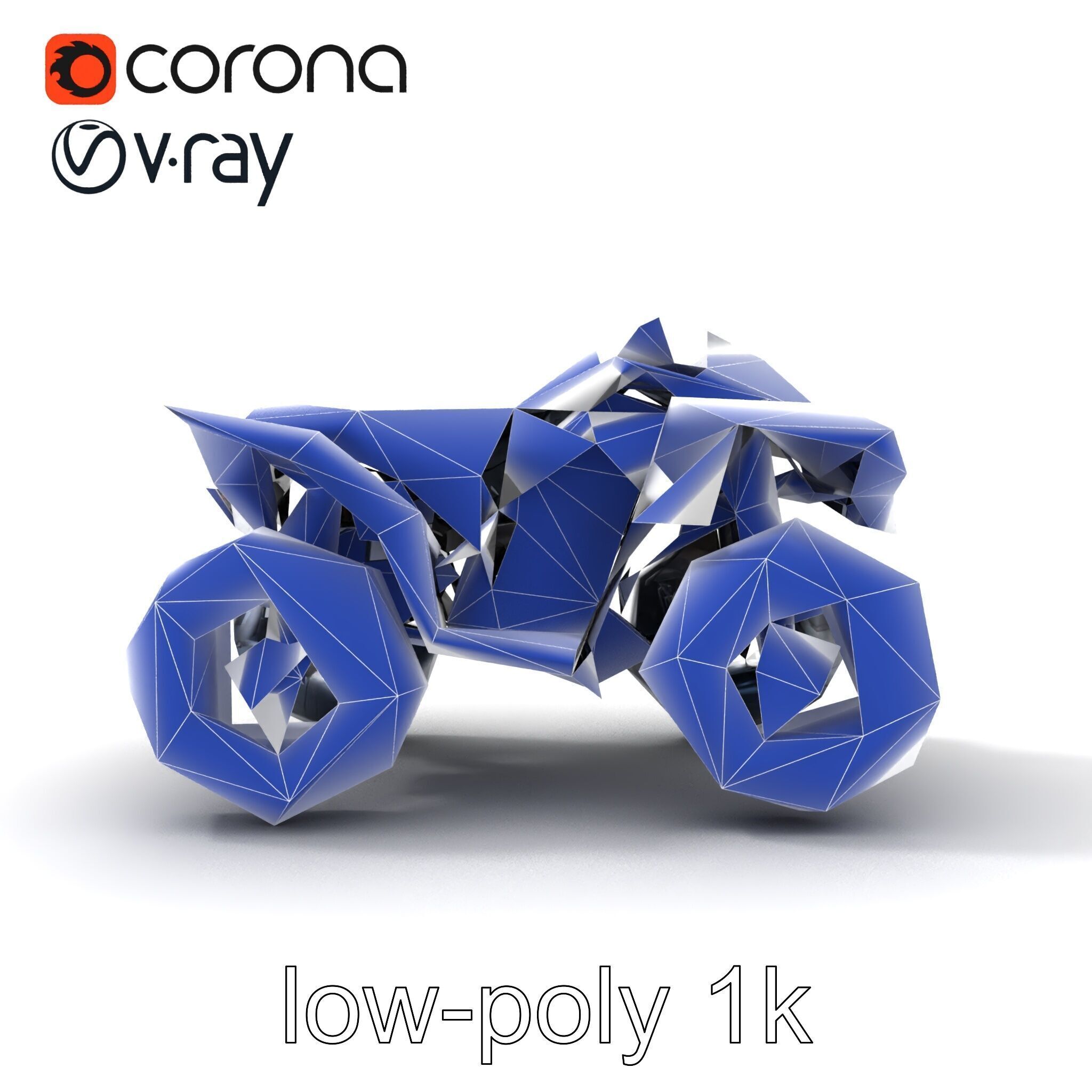 Futuristic Graphite Quad Bike model pack Low-poly 3D model_24