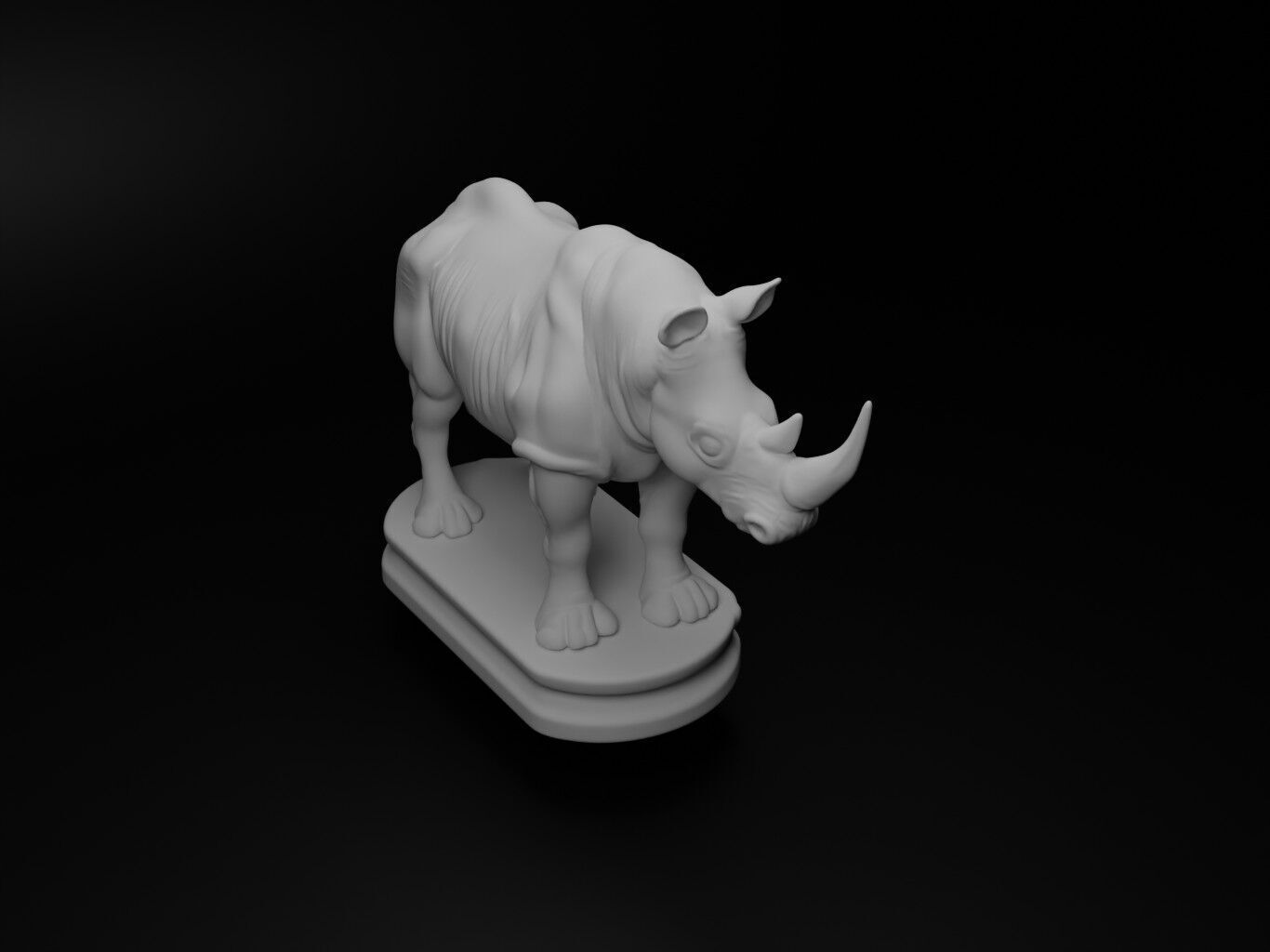 rhinoceros Animal Chess 3D print model_2