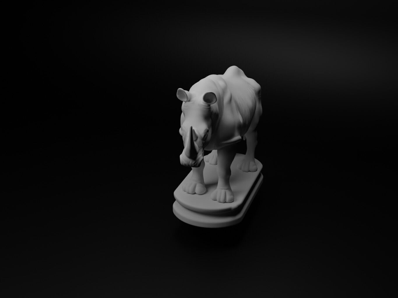 rhinoceros Animal Chess 3D print model_1